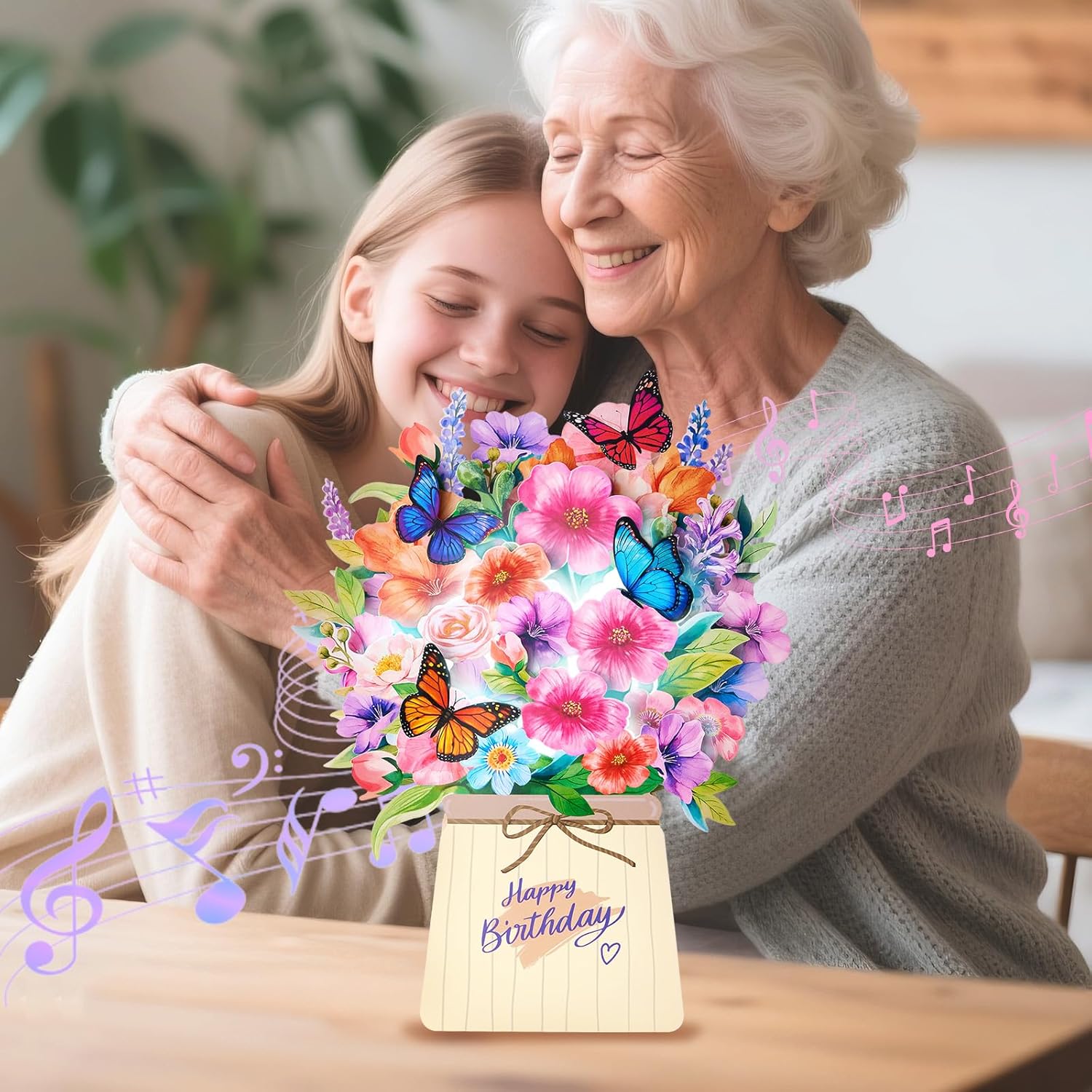 Thumbnail 5 de Airpark Birthday Cards for Women: Light, Music, and a 3D Pop-Up Forever Bouquet