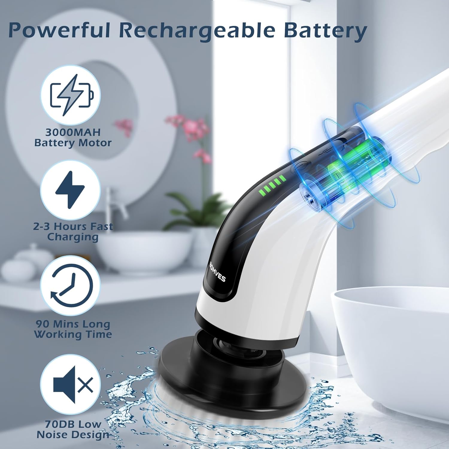 Thumbnail 2 de Bomves Electric Spin Scrubber 90 mins cordless cleaning brush 🧽