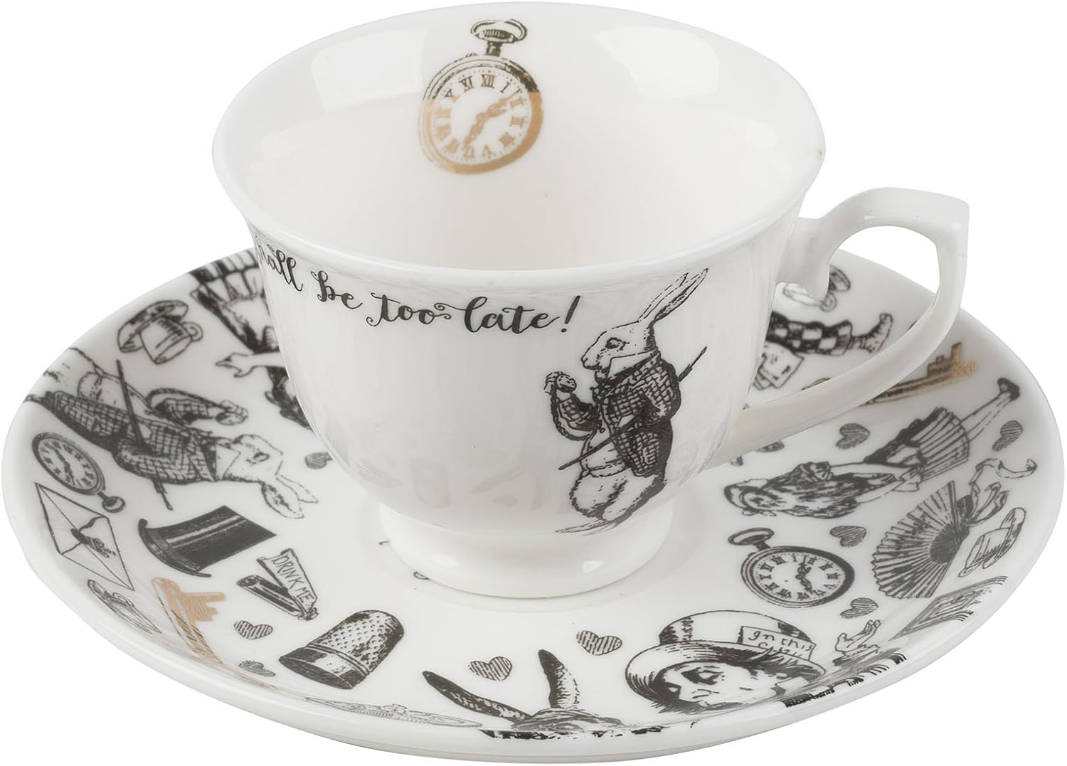 Thumbnail 4 de V & A Alice au Pays des Merveilles – Tasse à thé et soucoupe, 210 ml, blanc