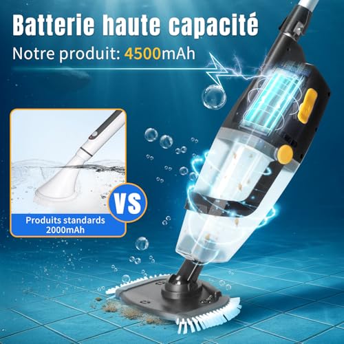Thumbnail 2 de LEADZM Aspirateur Piscine sans Fil 4500mAh (Orange) – Nettoyage sans fil efficace