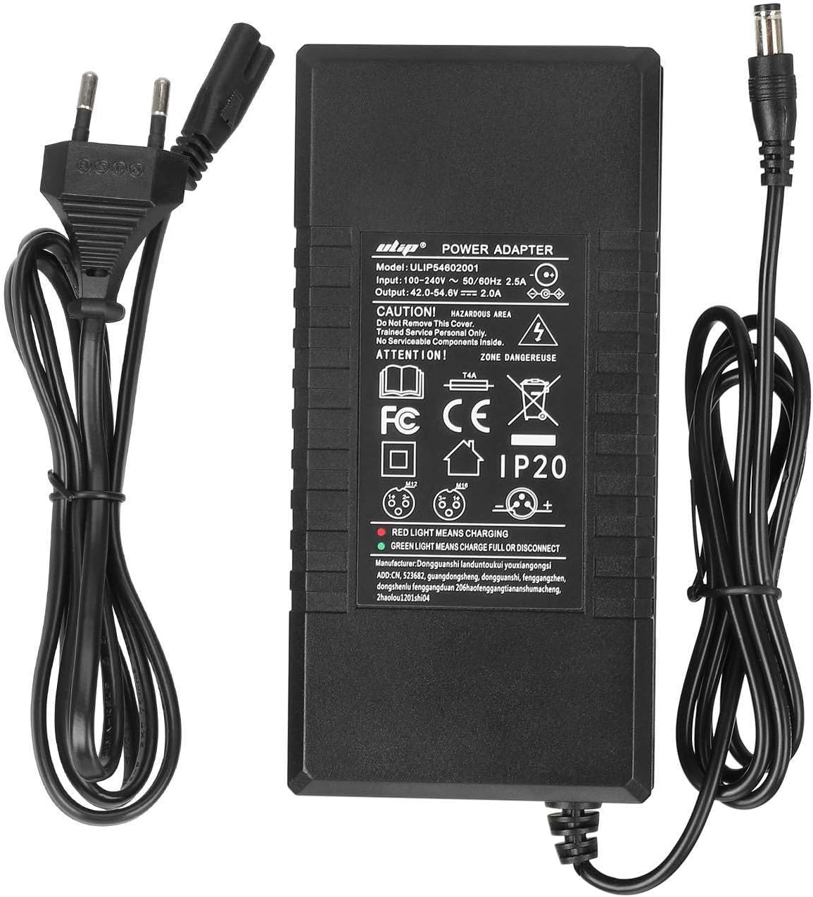 Detalle de VOLOHAS 42V-54,6V 2A Ladegerät für Kukirin G2, Joyor Y10 – vielseitiges Schnellladegerät