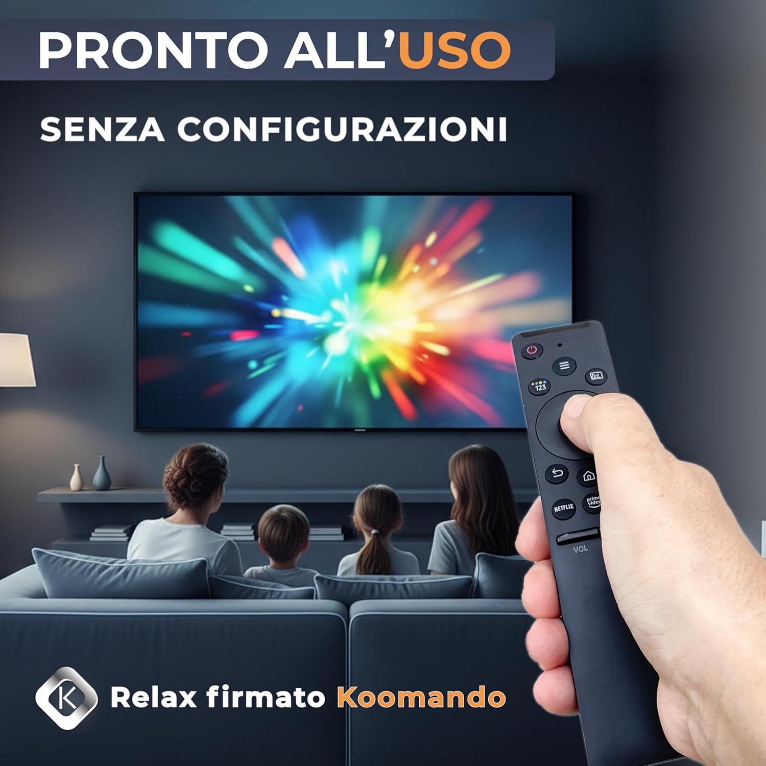 Detalle de Koomando Universale per Smart TV Samsung – pronto all’uso IR, tasti Netflix/Prime/Rakuten