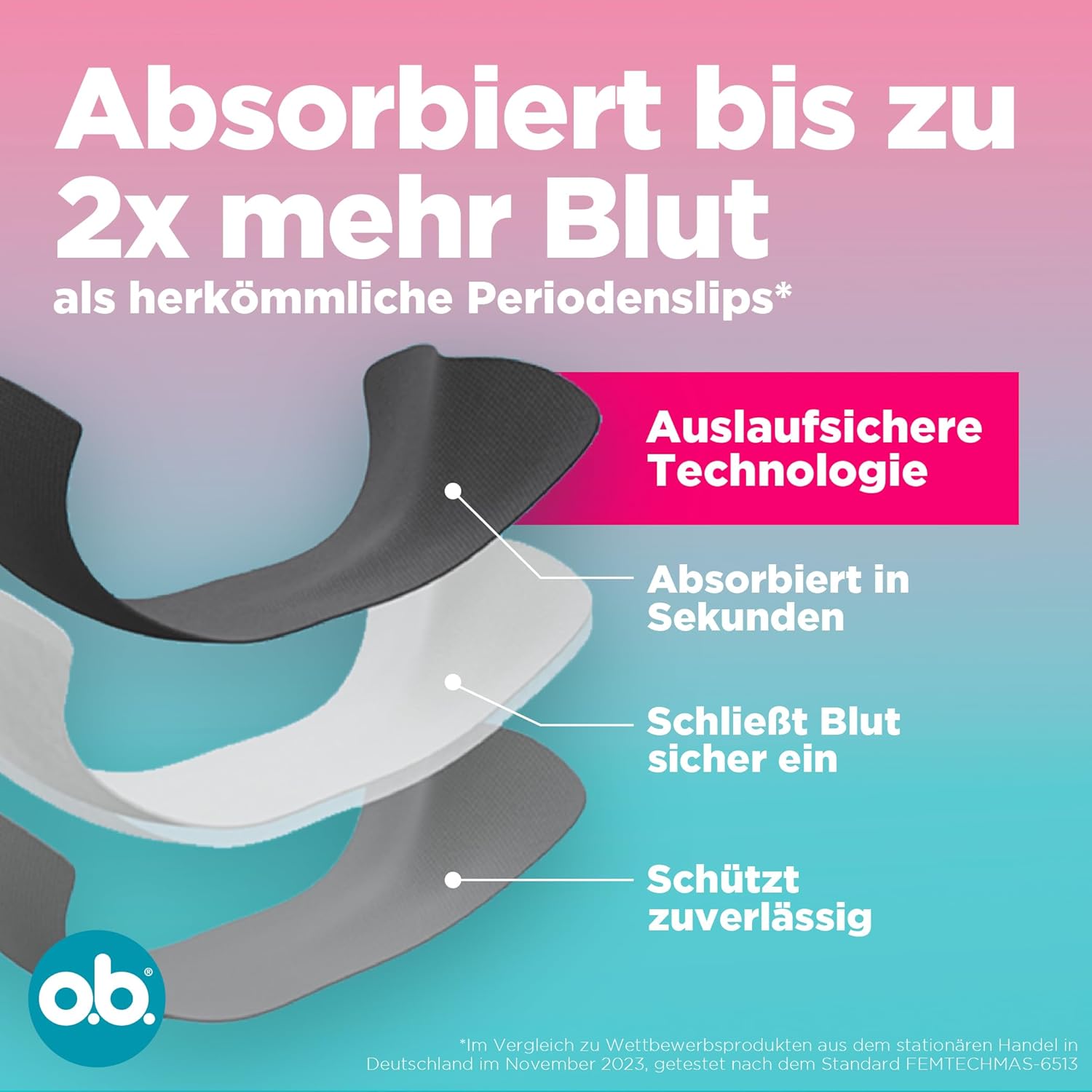Thumbnail 3 de o.b. Teens Periodenslip 152-164 (3x S Slip) – wiederverwendbare Periodenunterwäsche für starke Menstruation