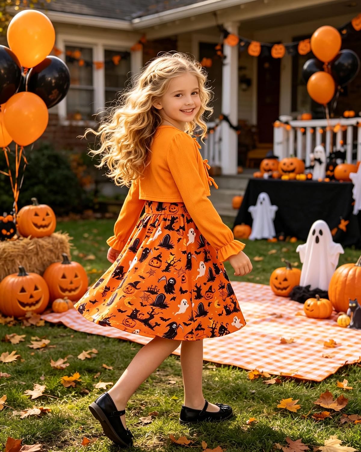 Detalle 2 de Funnycokid Girls Dress Set for Ages 5–12