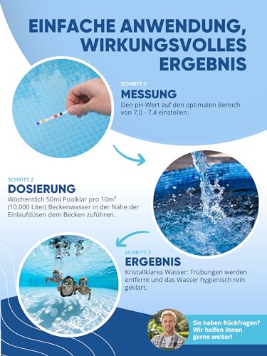 Detalle de AGUALEVE Poolklar 1l – Kristallklar 2.0 Formel für perfektes Poolwasser (NEU)