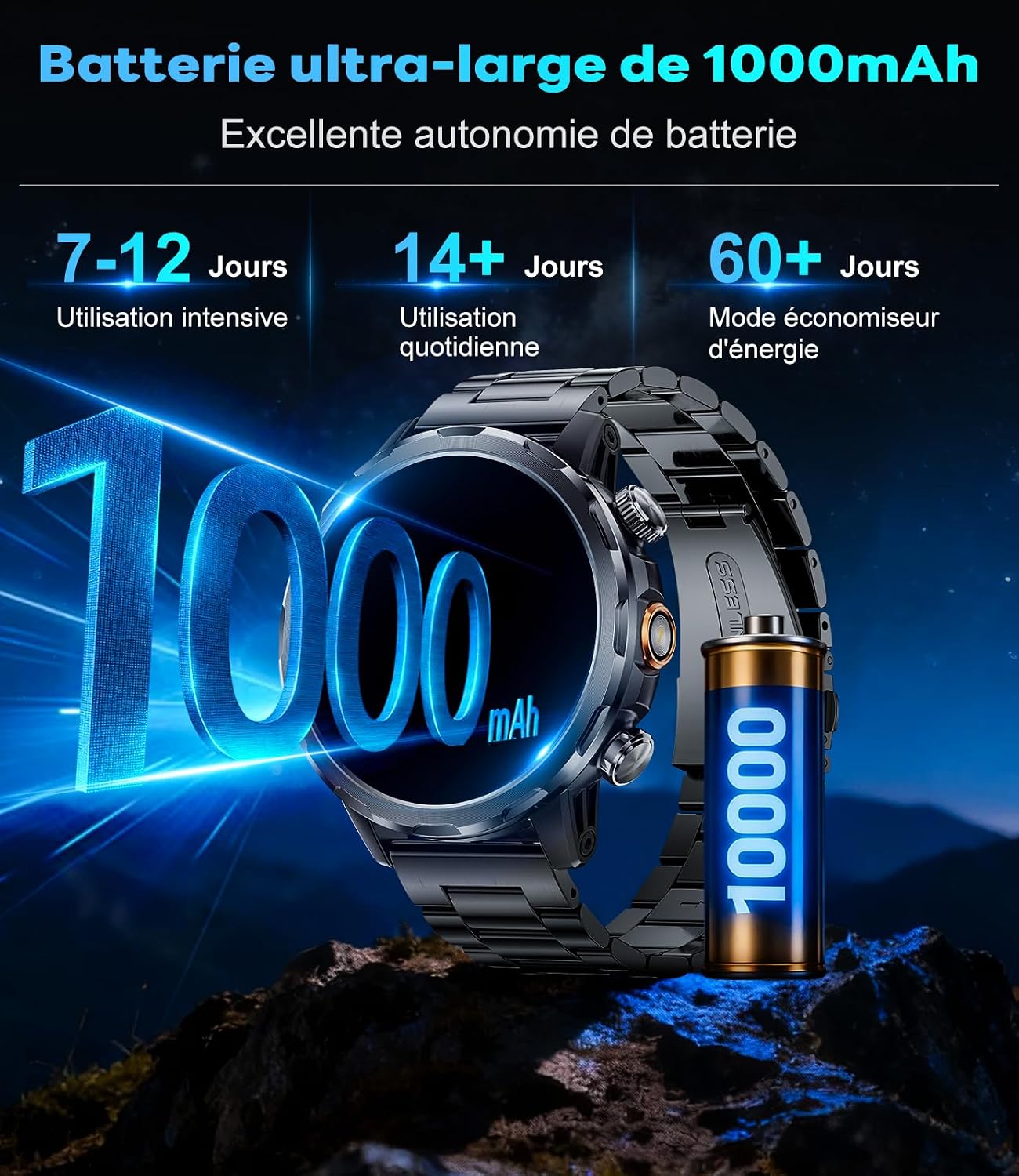 Detalle 2 de BENYAR Smartwatch homme 1,7" IP68
