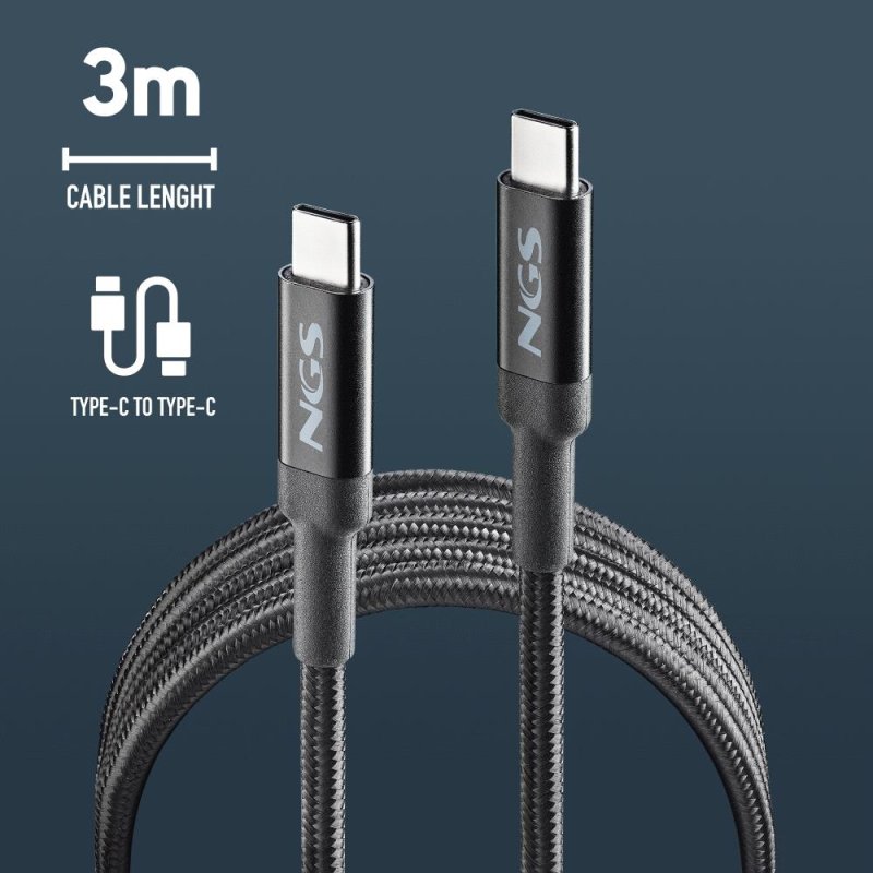 Thumbnail 1 de KNOT 100W-3 de ngs: Cable USB-C a USB-C de 3 m para carga rápida y transferencia fiable