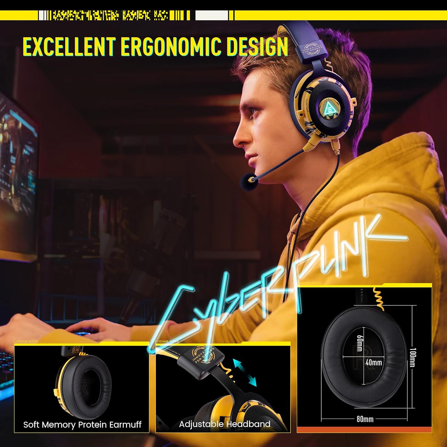 Thumbnail 2 de EKSA USB Gaming Headset for PC with Detachable Mic and 7.1 Surround Sound