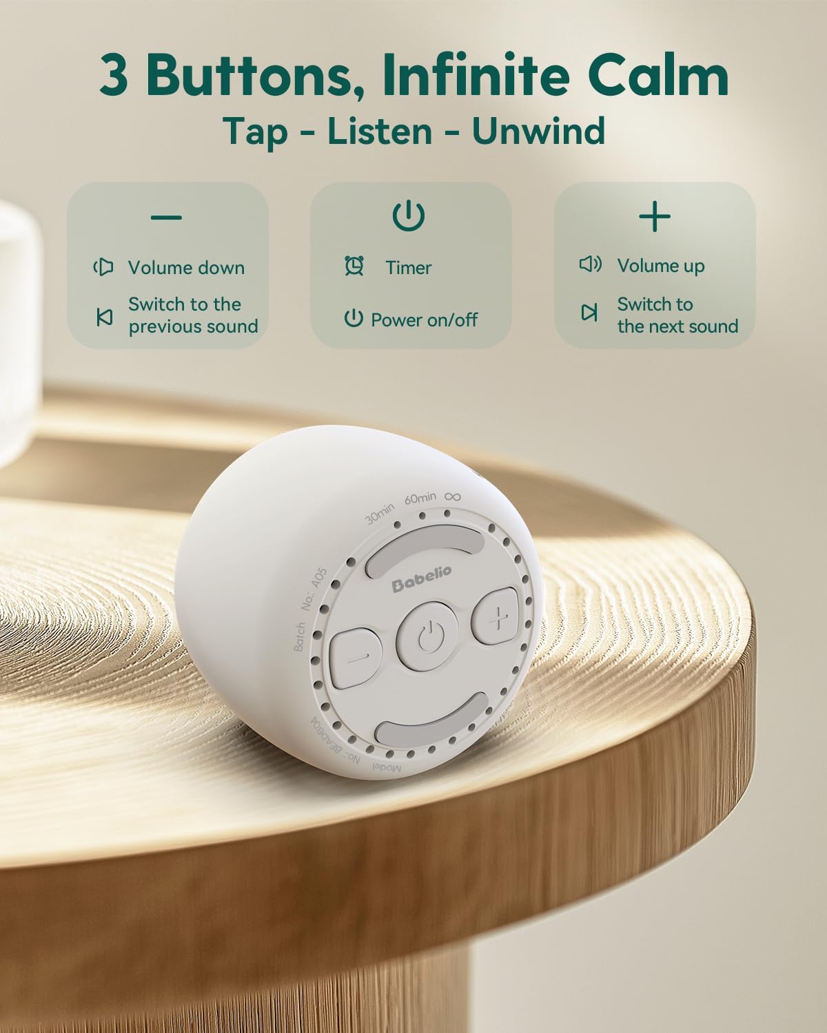 Thumbnail 4 de Babelio White Noise Sound Machine 15 sounds