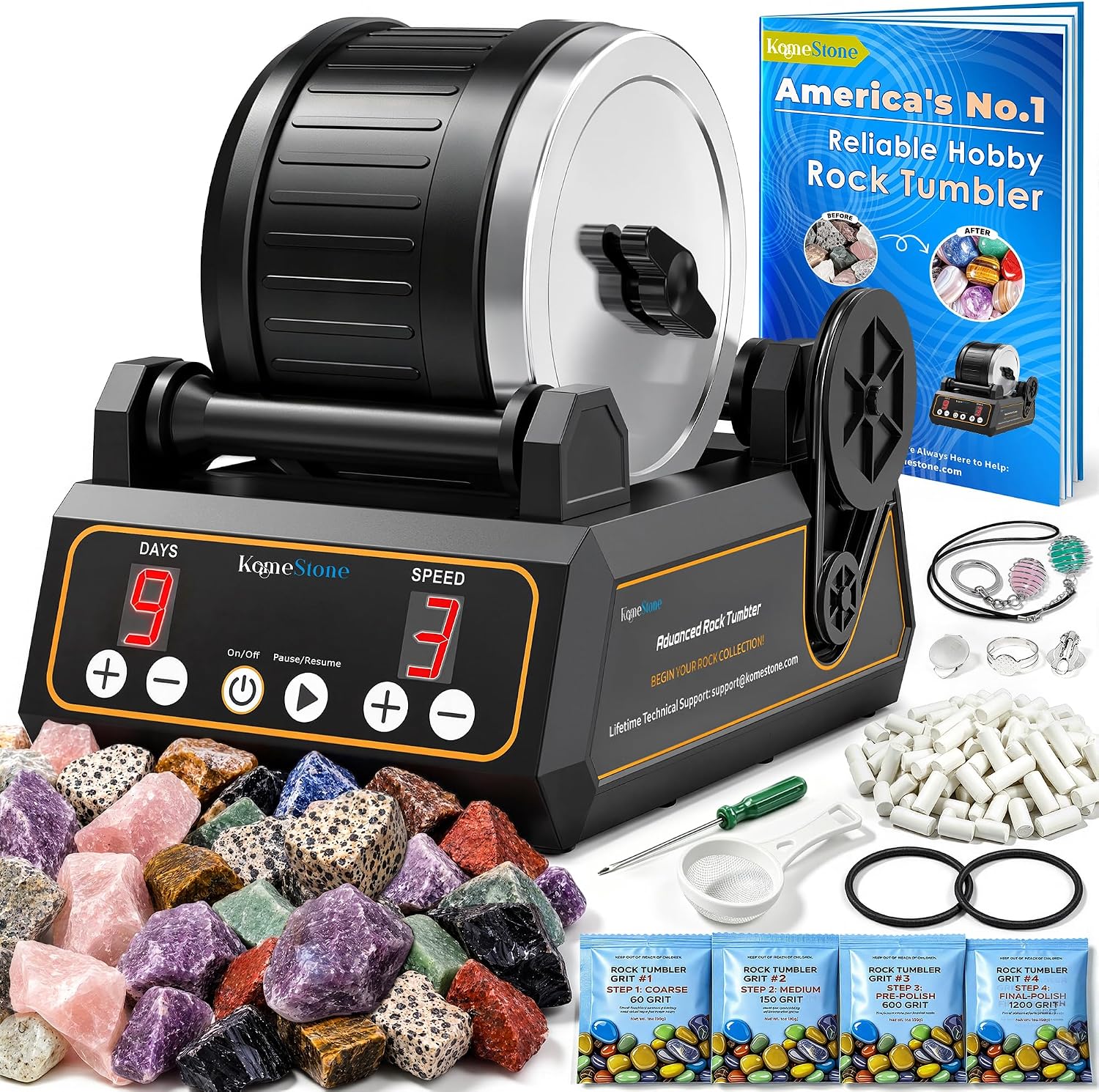 KomeStone K1 Rock Tumbler 2.5 lb