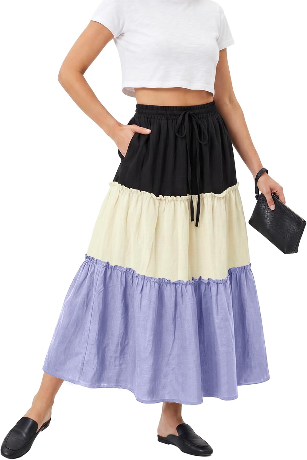 Detalle de cucucherry Women's Maxi Skirt, Viscose-Nylon Blend
