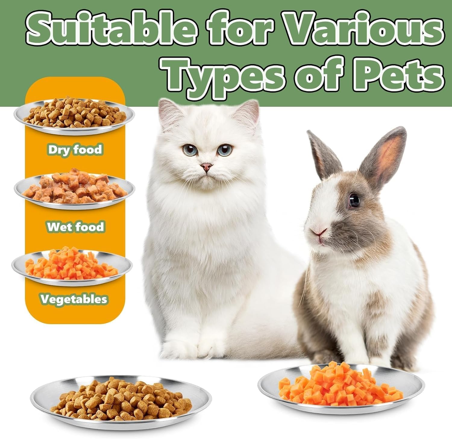 Thumbnail 5 de Petdream cd Stainless Steel Cat Bowls, 6.7-Inch Shallow Whisker-Friendly Plates