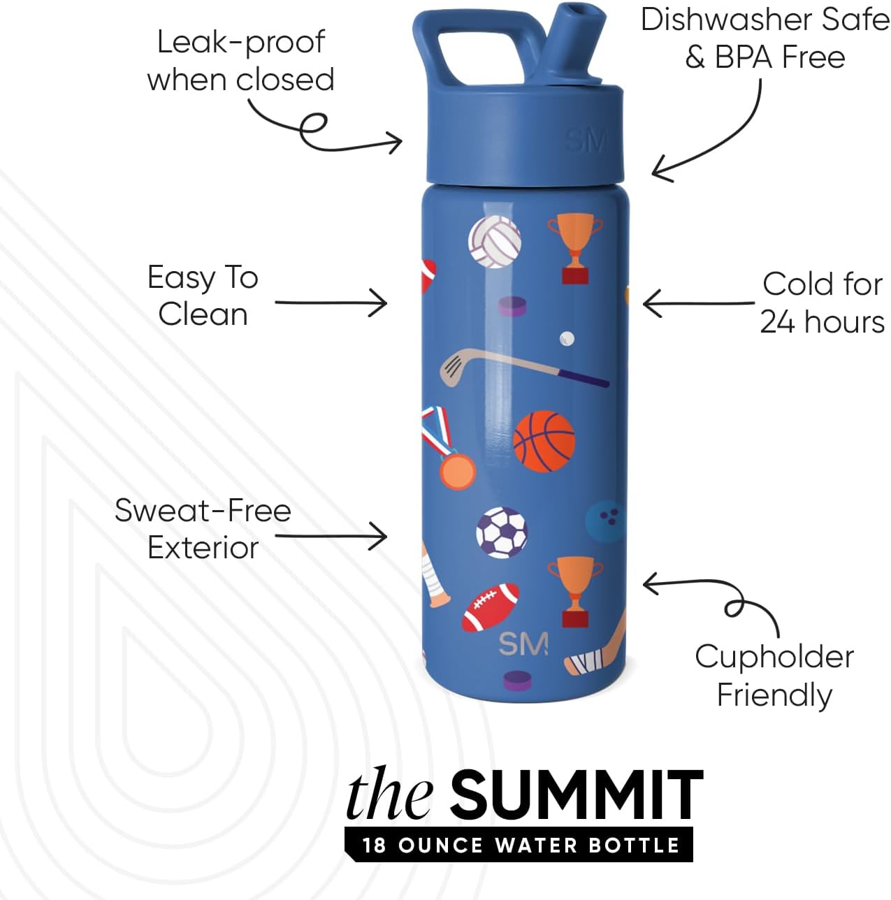 Detalle 2 de Simple Modern Kids Summit 18oz Water Bottle 🥤