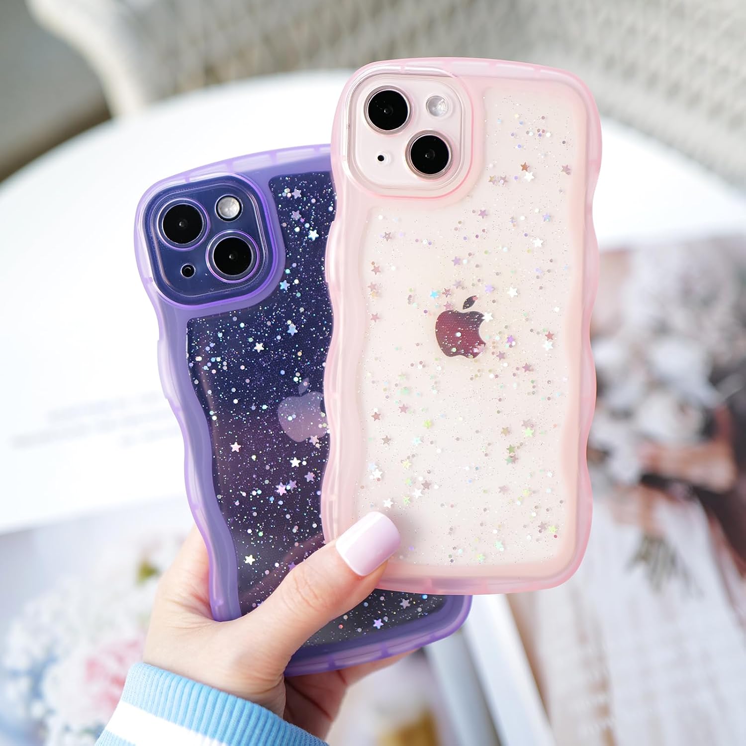 Detalle de Cyberowl Cyberowl iPhone 13 Case, Pink Glitter TPU with Raised Edges