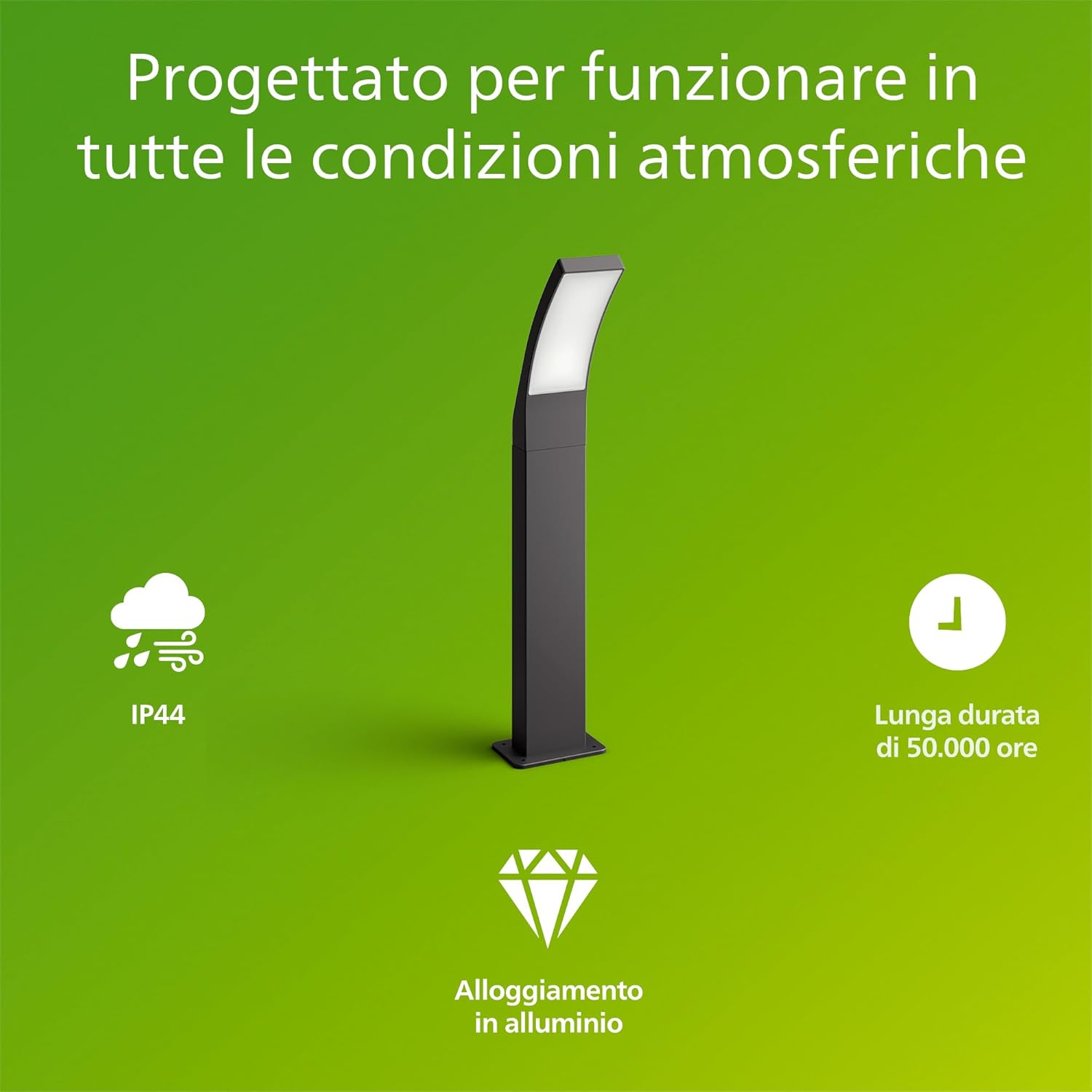 Thumbnail 1 de Philips Splay: faretto/palo da esterno a LED integrato grigio antracite, 800 lm, 2700 K, IP44 con rivestimento PowerShield