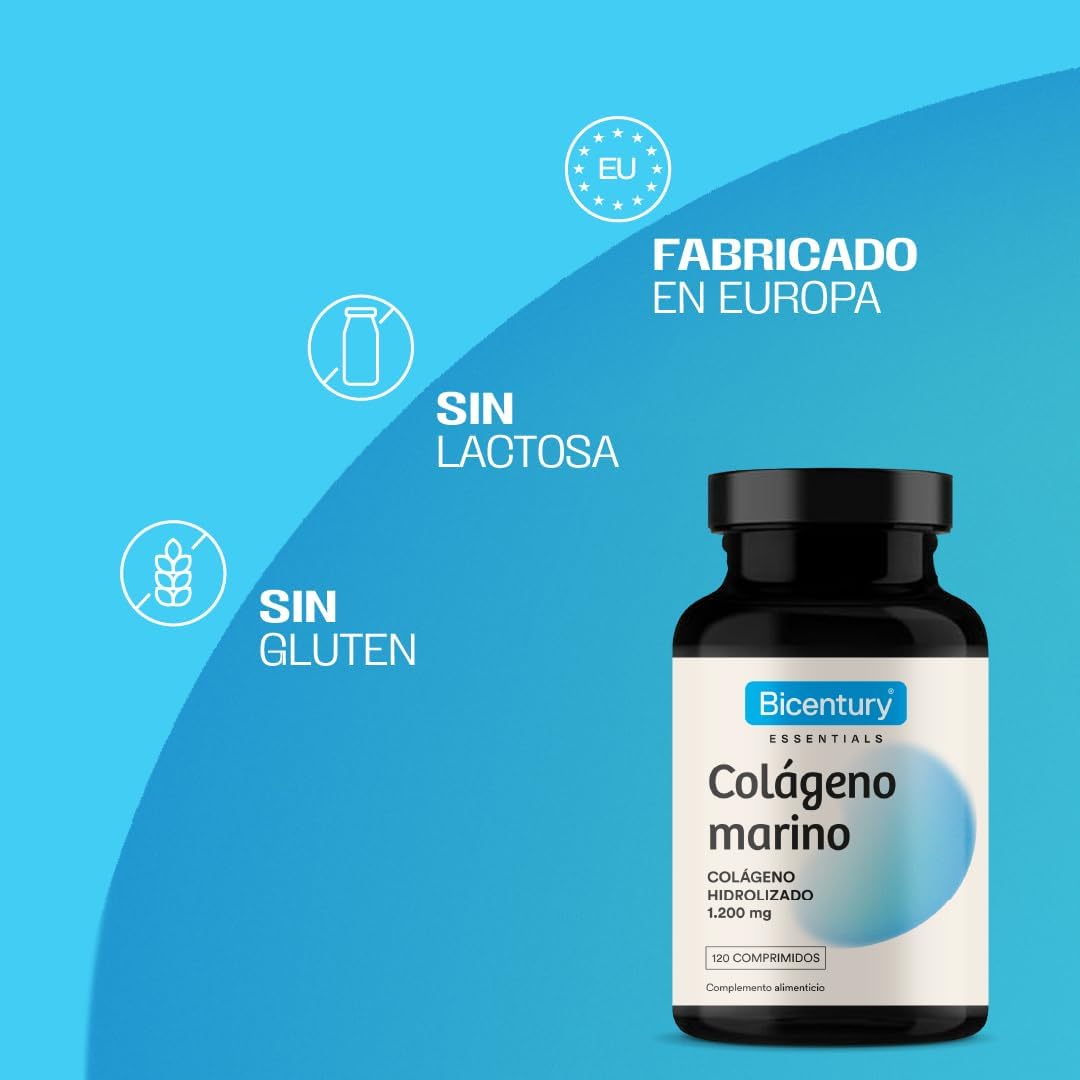 Thumbnail 3 de Bicentury Colágeno Marino Hidrolizado Vegano 1200mg 120 Comp. 🐟