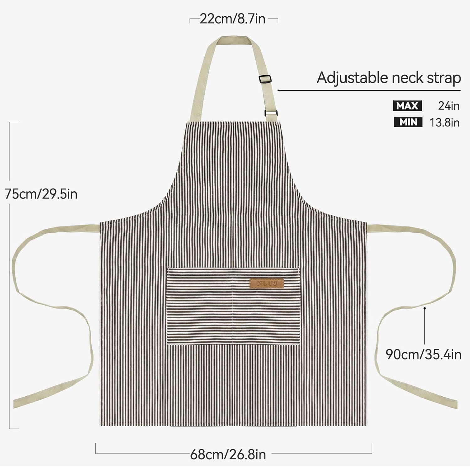 Detalle 2 de NLUS Kitchen Aprons 2 Pack, 60% Cotton
