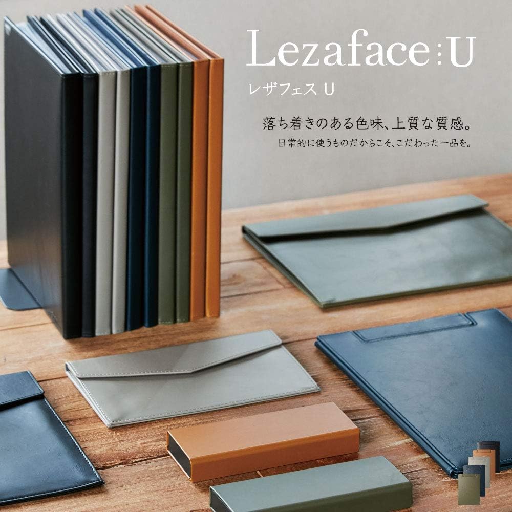 Detalle de キングジム レザフェス 1932LU-GY カバー付きクリップボード A4横・合皮・グレー