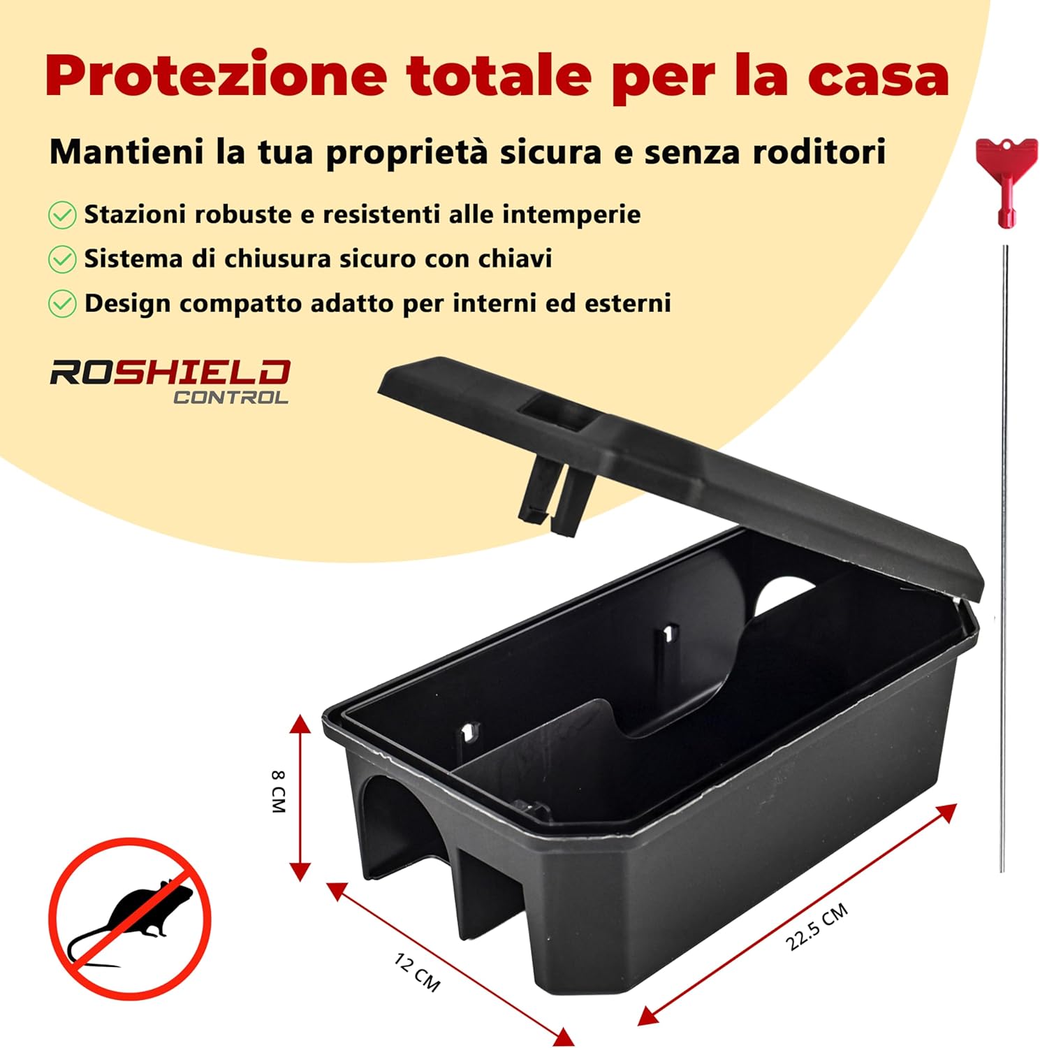 Detalle de Roshield 2 X PRO Scatola di Esche e Trappole per Topi e Ratti – Stazioni professionali