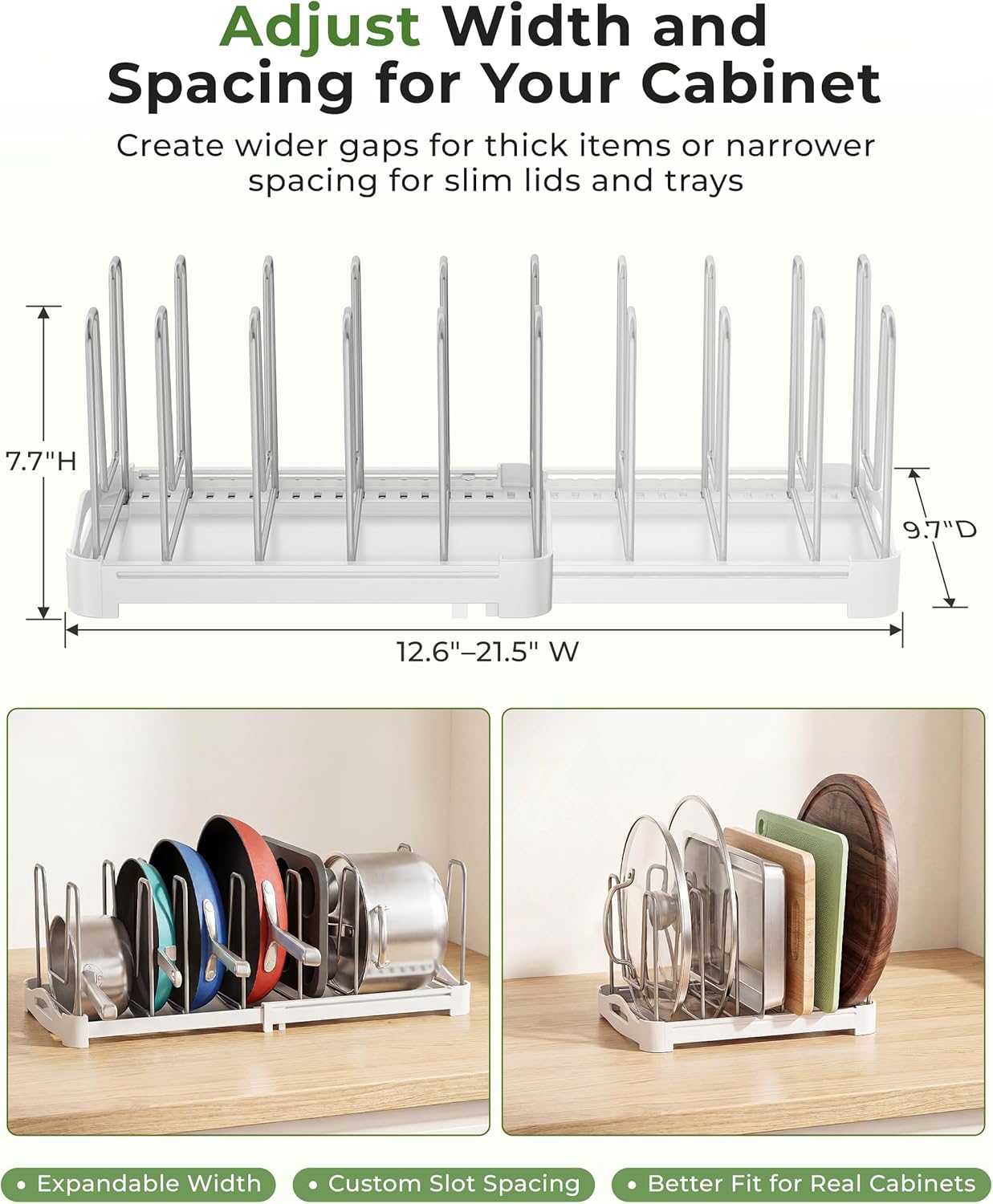 Thumbnail 6 de EVERIE Bakeware Organizer Rack, 7.7" Deep