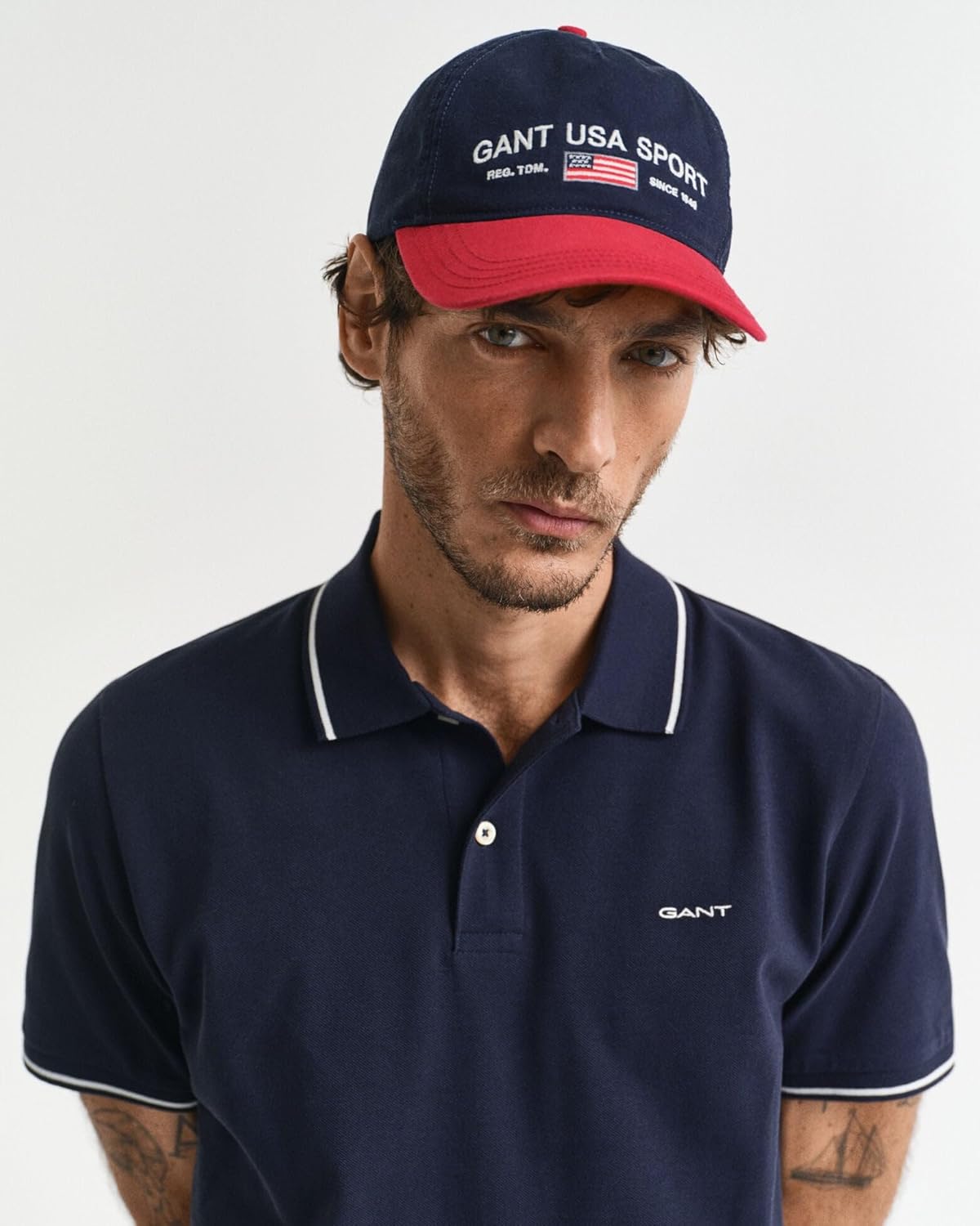 Thumbnail 2 de Gant Herren Tipping Ss Pique Rugger – Normale Passform, Flachstrickkragen