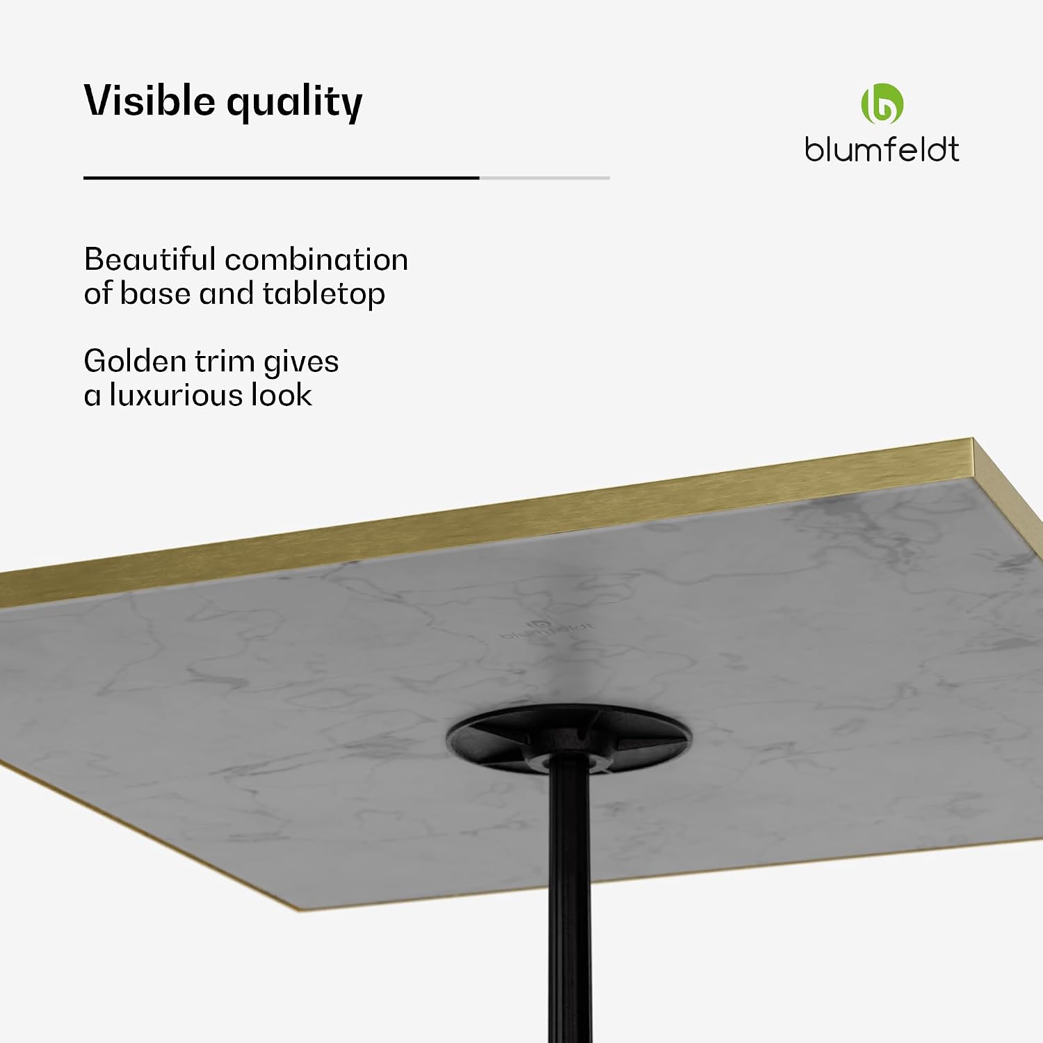 Thumbnail 6 de blumfeldt Patras Lux Bistro Table, 60 x 60 cm Marble Top, Cast Iron Base