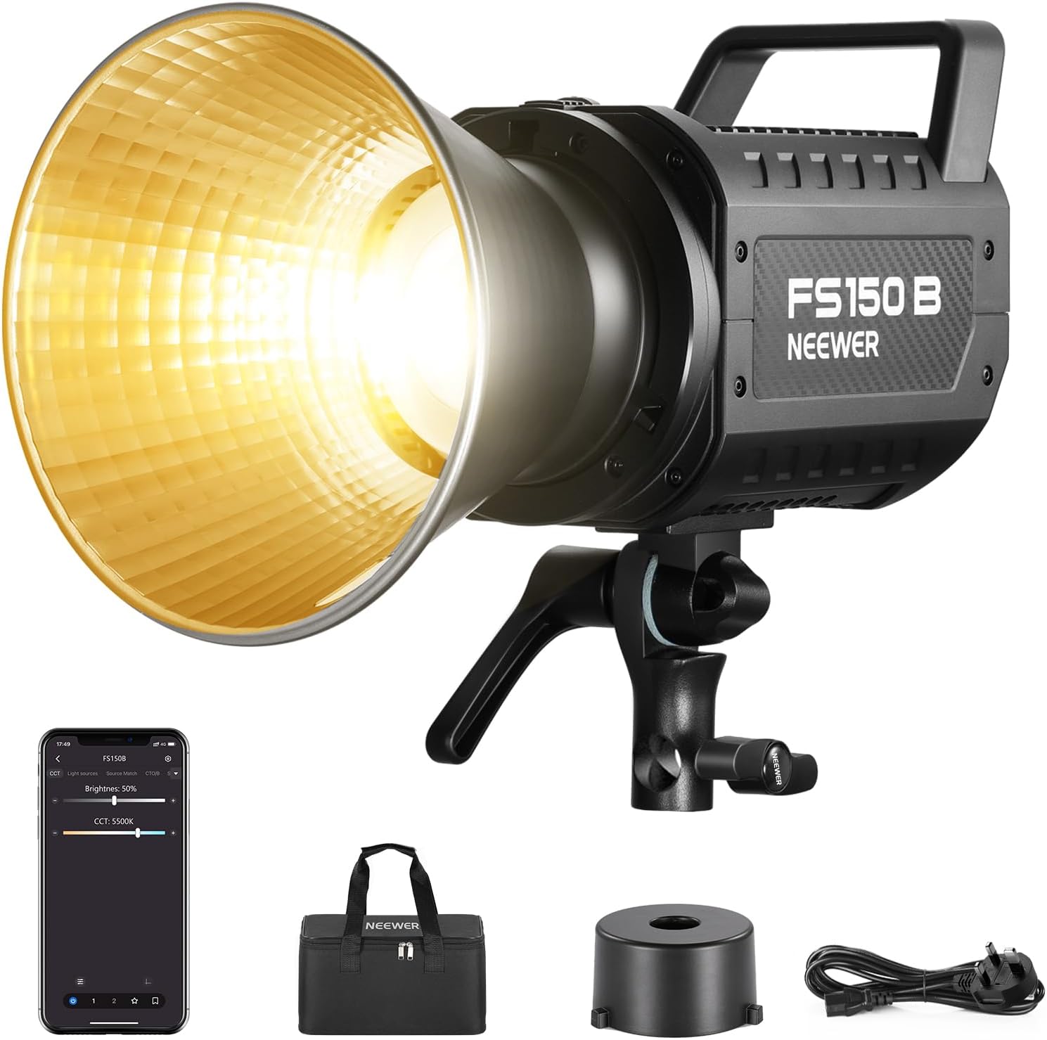 NEEWER FS150B video light with 2.4G/APP control, 130W bi-colour COB and Bowens mount