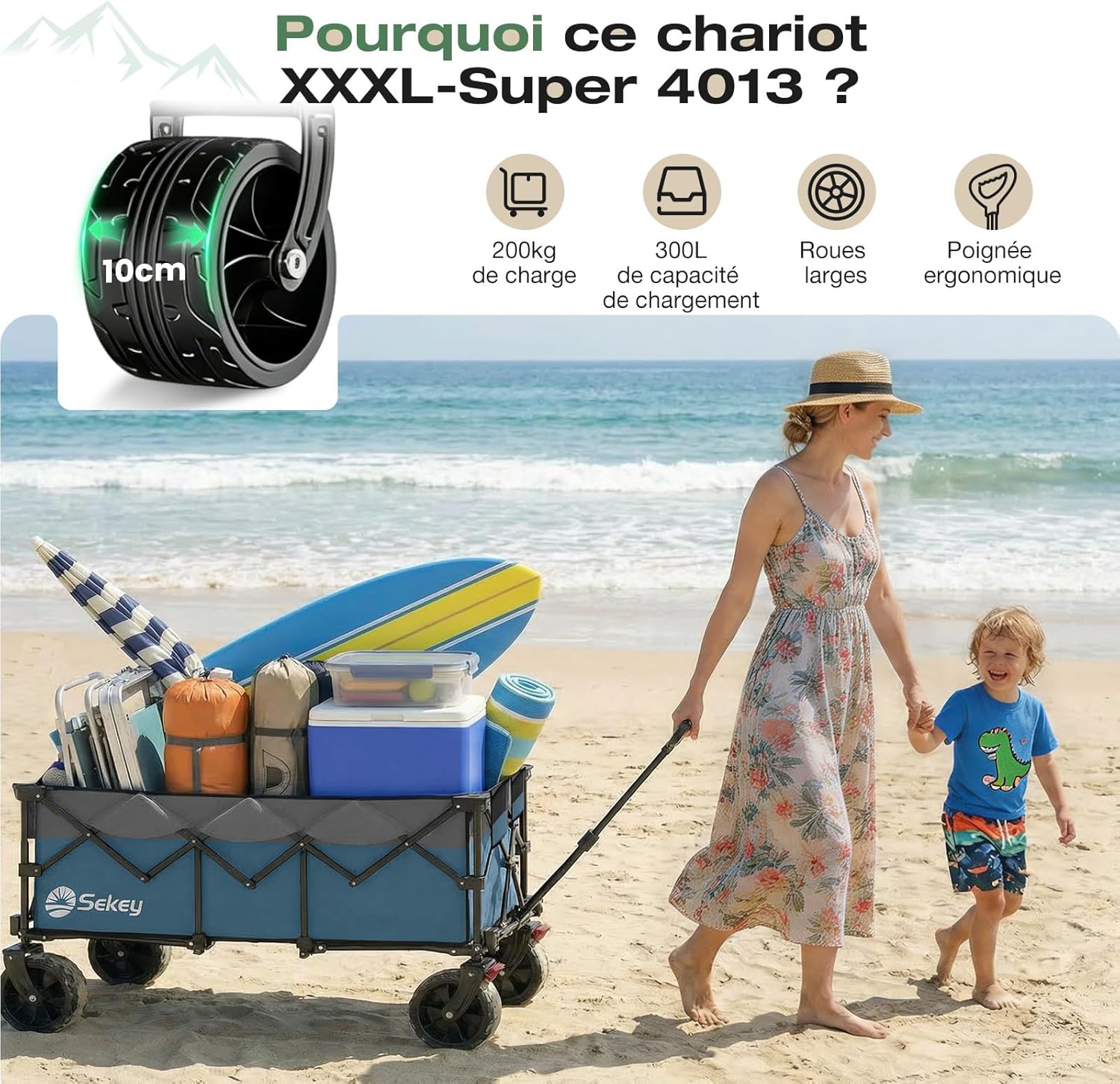 Thumbnail 1 de Sekey XXXL Chariot de Transport Pliable 300L