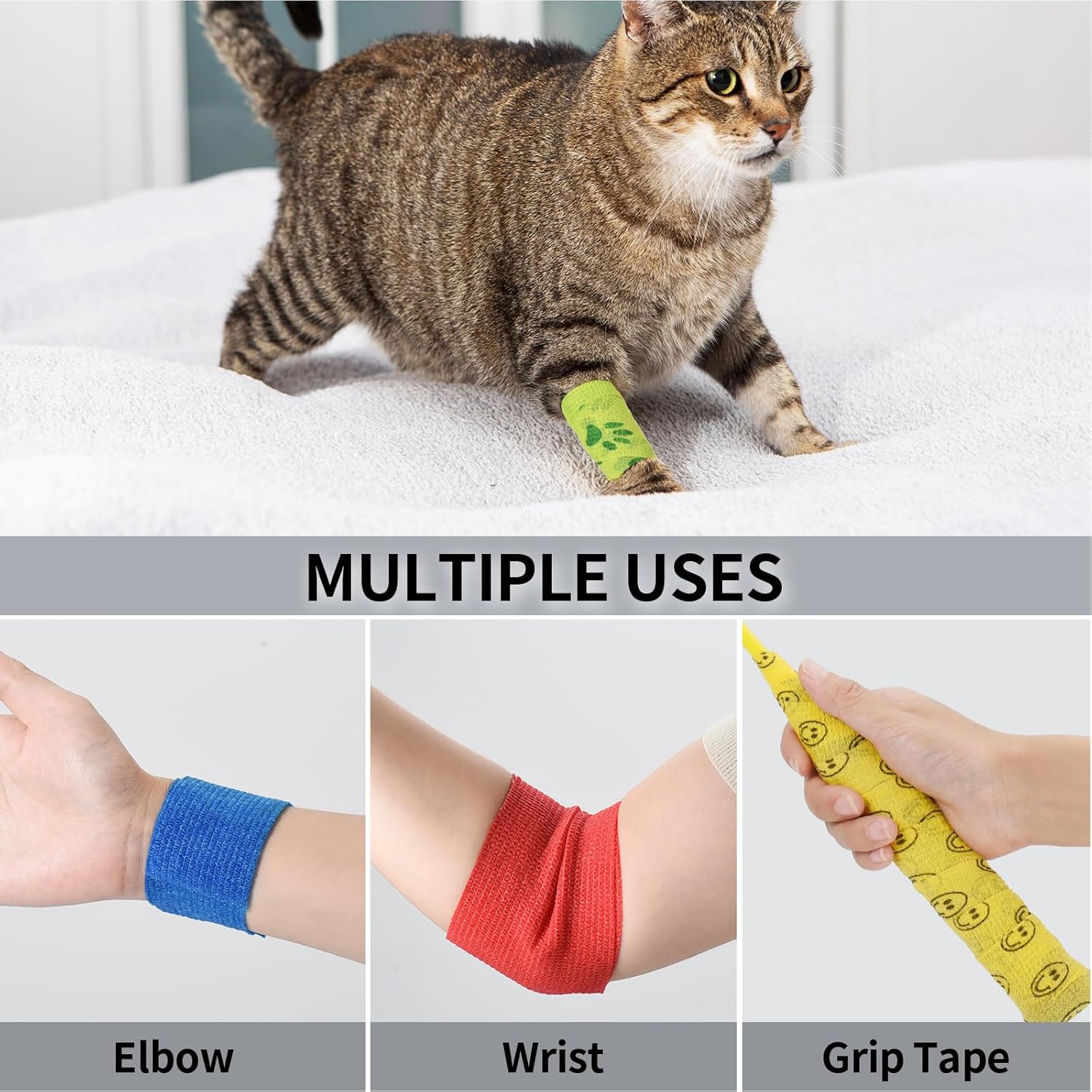 Thumbnail 6 de 12 Stück selbstklebende Bandage für Hund & andere Haustiere – Vet Wrap Pet Kohäsivverband