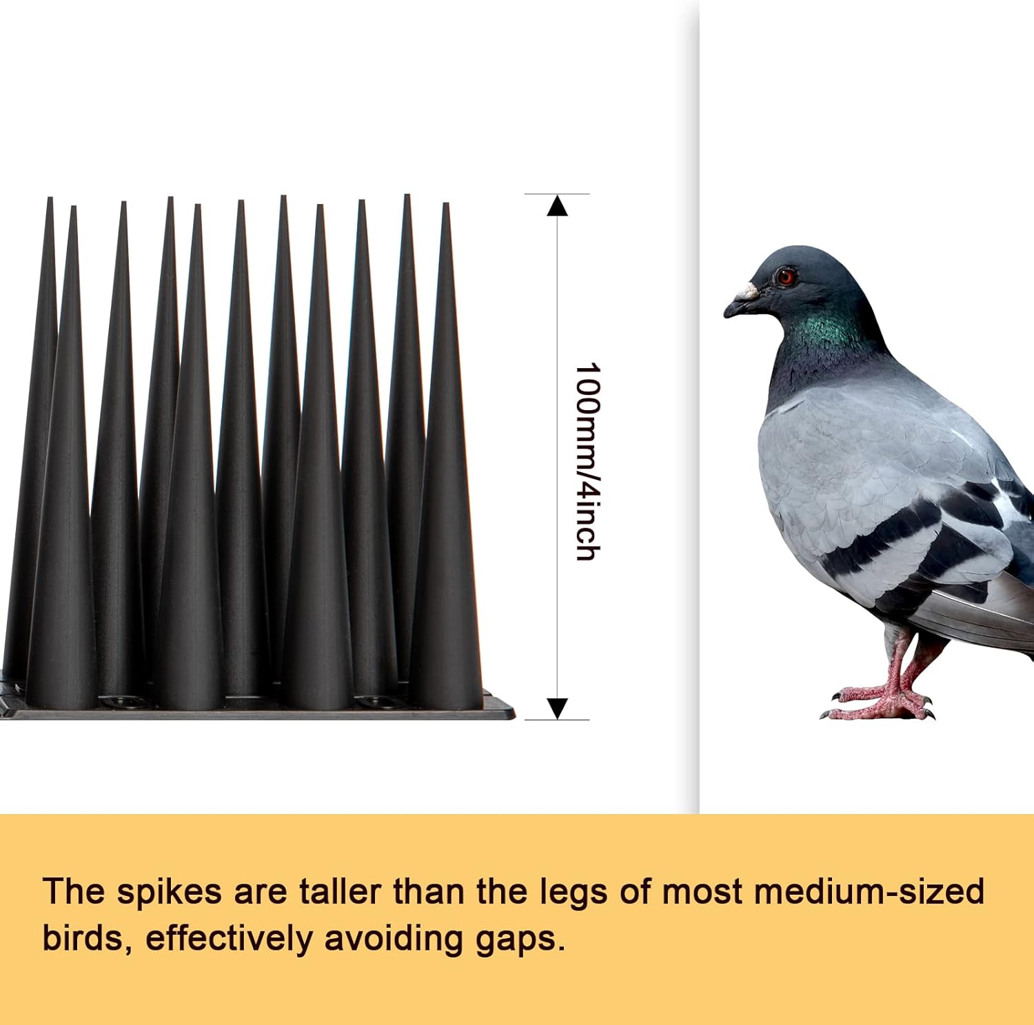 Thumbnail 5 de OFFO Bird Spikes High for Anti Pigeons – 10cm Spike Height, 2.4m Coverage, Black