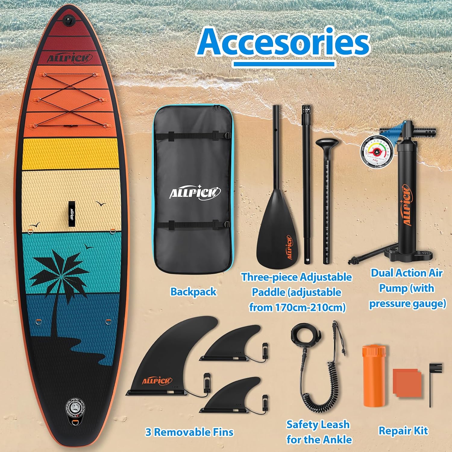 Thumbnail 5 de ALLPICK Premium SUP Board Set 320×80×15 cm