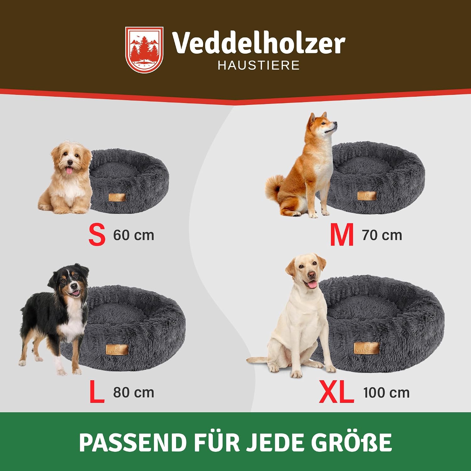 Thumbnail 4 de Veddelholzer Hundebett Ø 60 cm Dunkelgrau