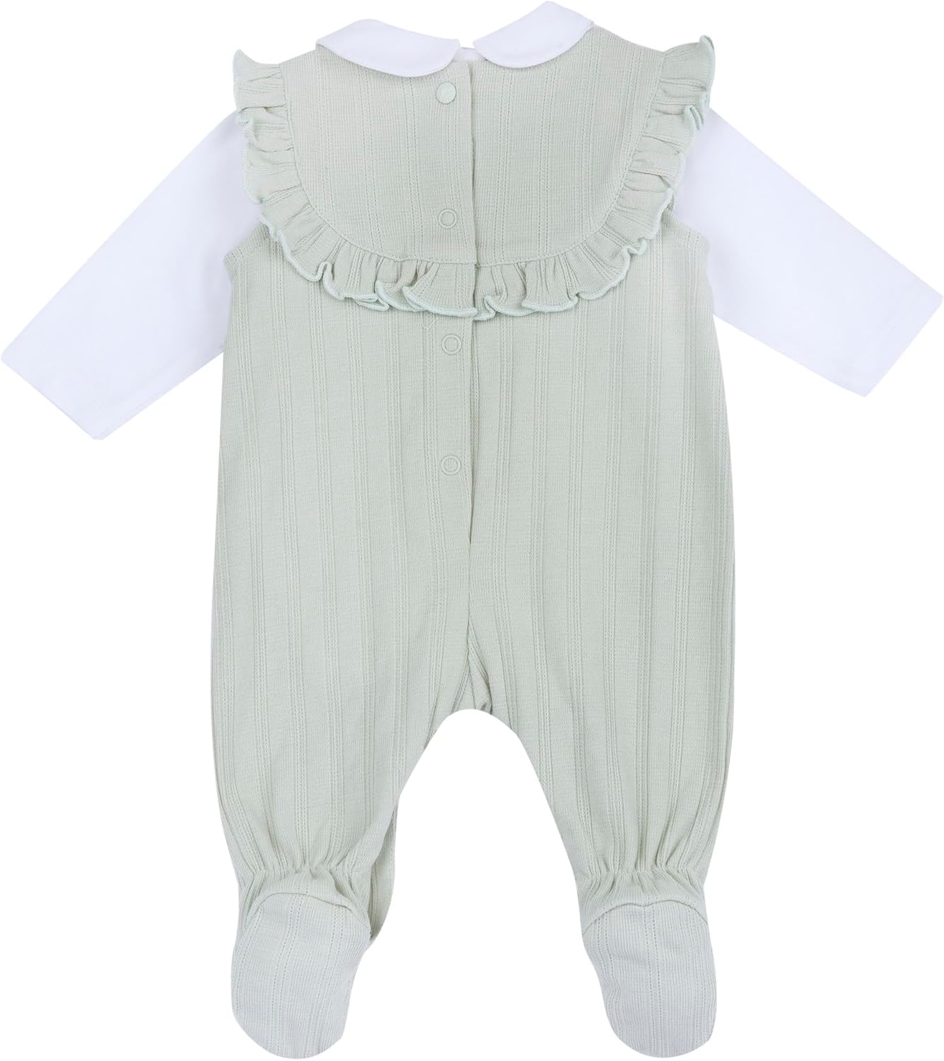Detalle 2 de Chicco Salopette Neonato e Neonata: completo cotone con body e colletto, Made in Italy