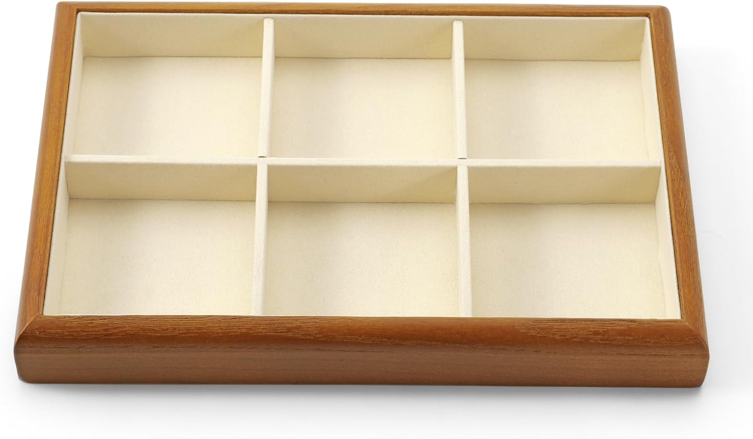 Detalle de Papten Bandeja para Joyas de Madera Apilable 6 Compartimentos