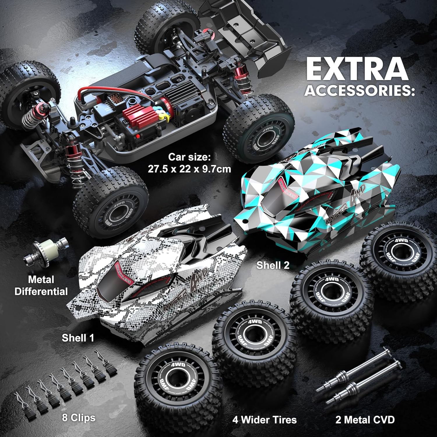 Thumbnail 5 de HYPER GO H16PL 1/16 RTR Fast Brushless RC Buggy