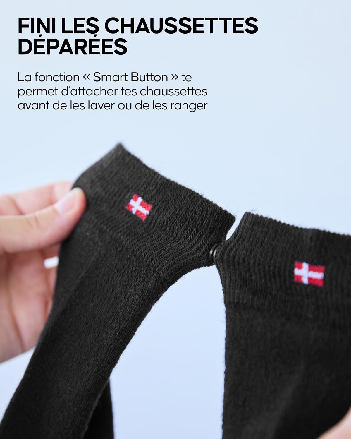 Thumbnail 4 de DANISH ENDURANCE Chaussettes en laine mérinos pour homme avec système de boutons – lot de 3 ou 5