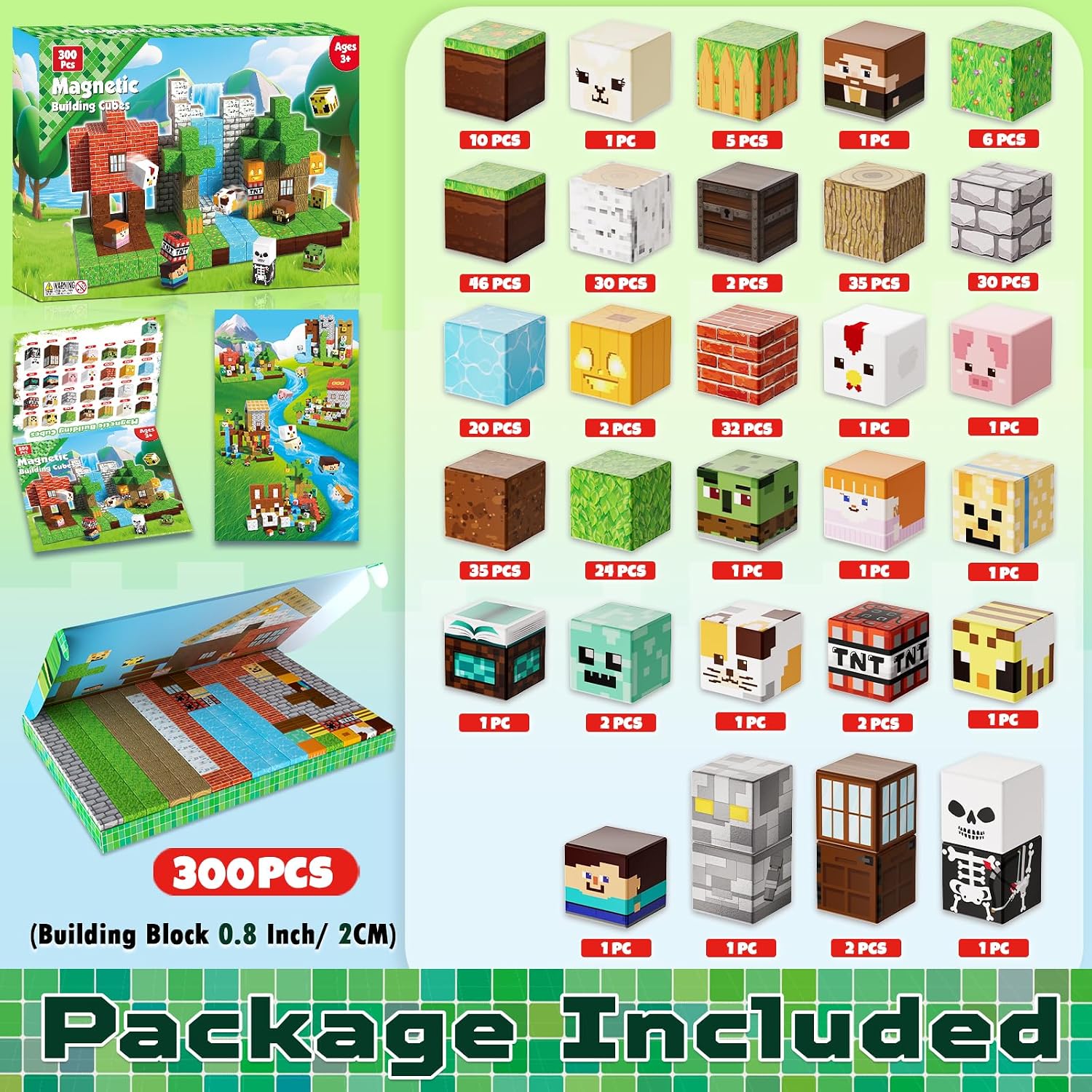 Detalle 2 de ToyUnited 300PCS Magnetic Blocks 300pcs Set
