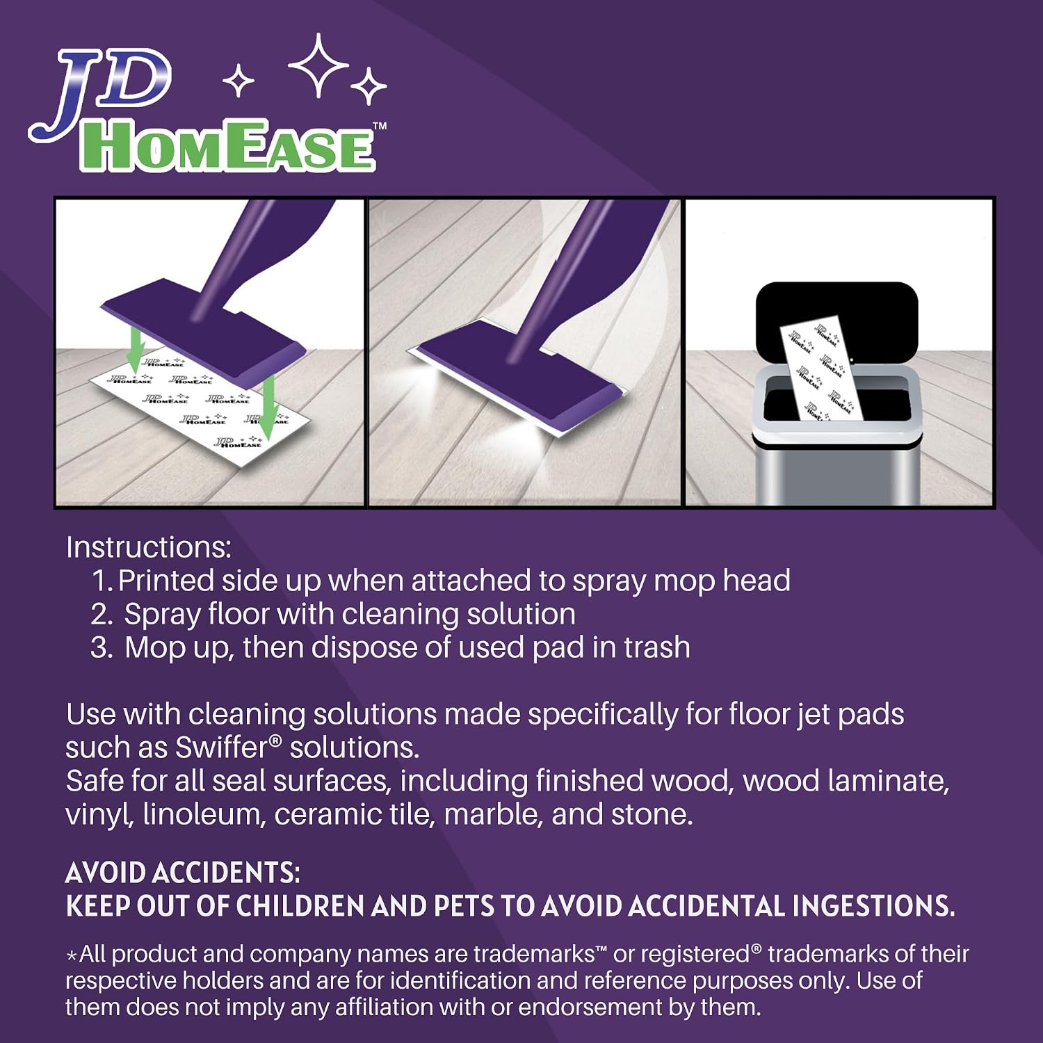 Thumbnail 6 de JD HOMEASE 48 Pack Premium Microfiber Replacement Pads for Swiffer WetJet