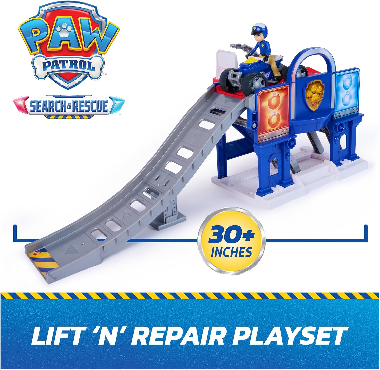 Detalle 2 de Paw Patrol Search & Rescue Lift N Repair Playset with Ryder Action Figure – Over 30-Inch Track, Moving Claw Arm and Ramp