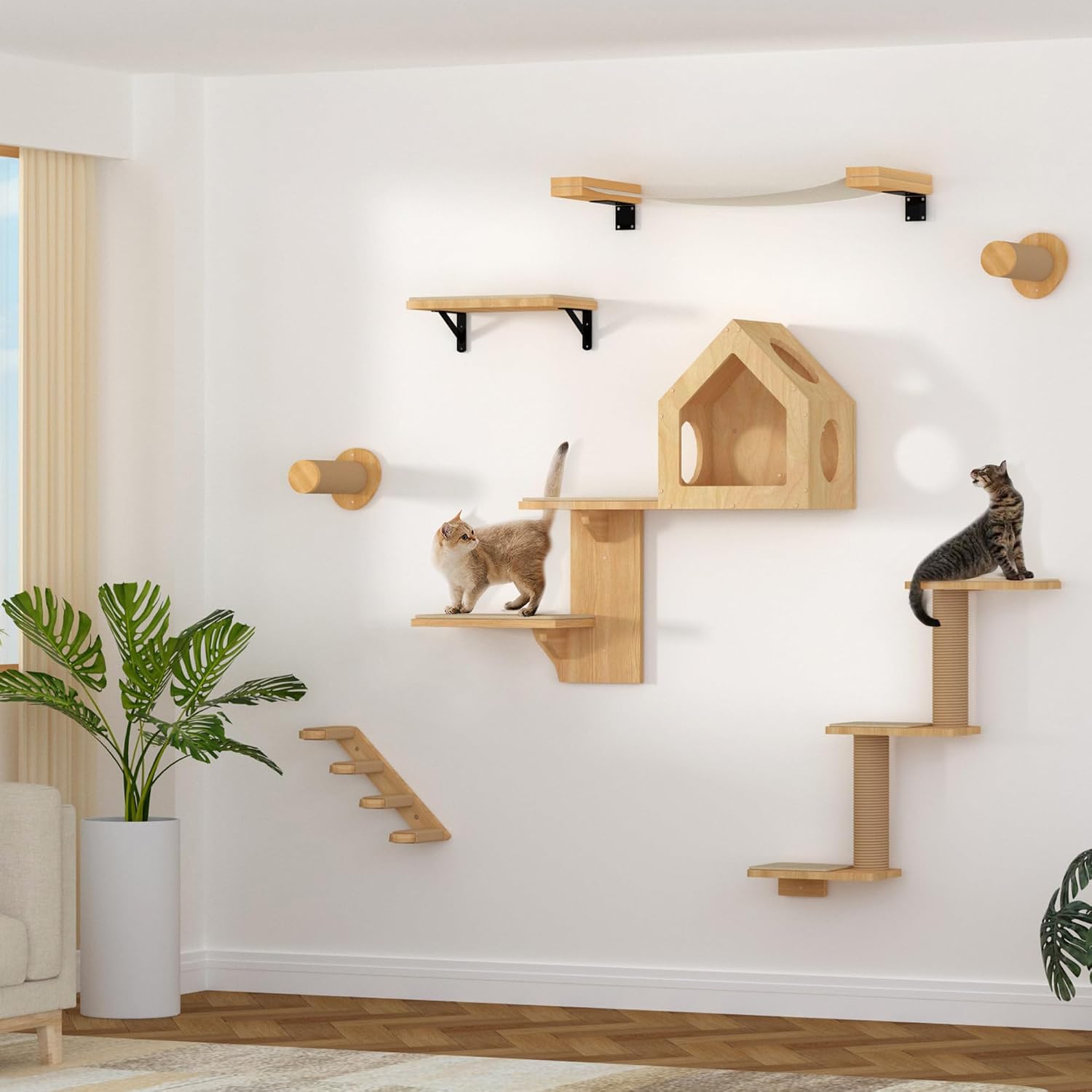 Thumbnail 6 de FUKUMARU Kletterwand Katzen 3‑in‑1 Wandregal