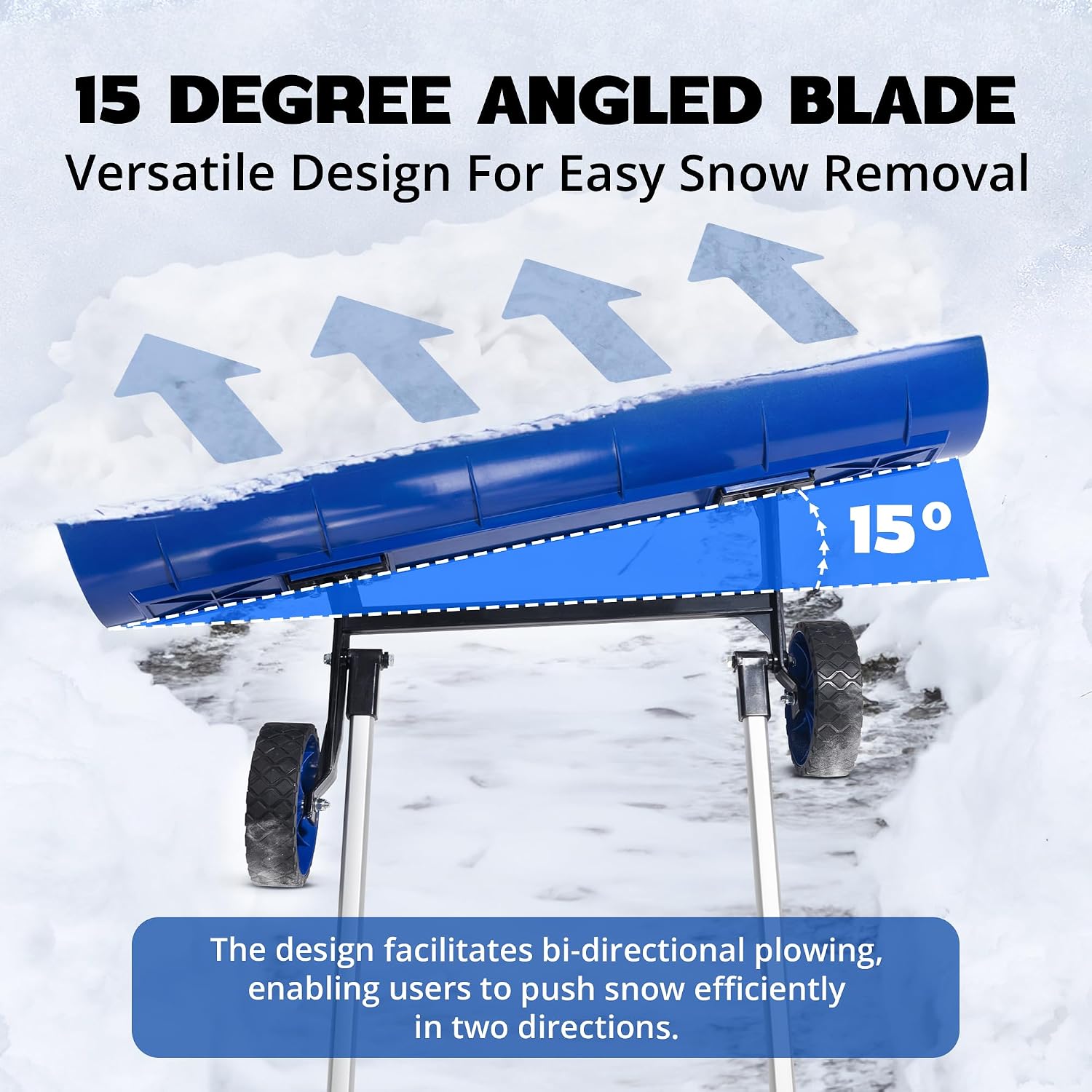 Detalle 1 de Idzo Efficient Snow Pusher 37-Inch snow shovel 🛷