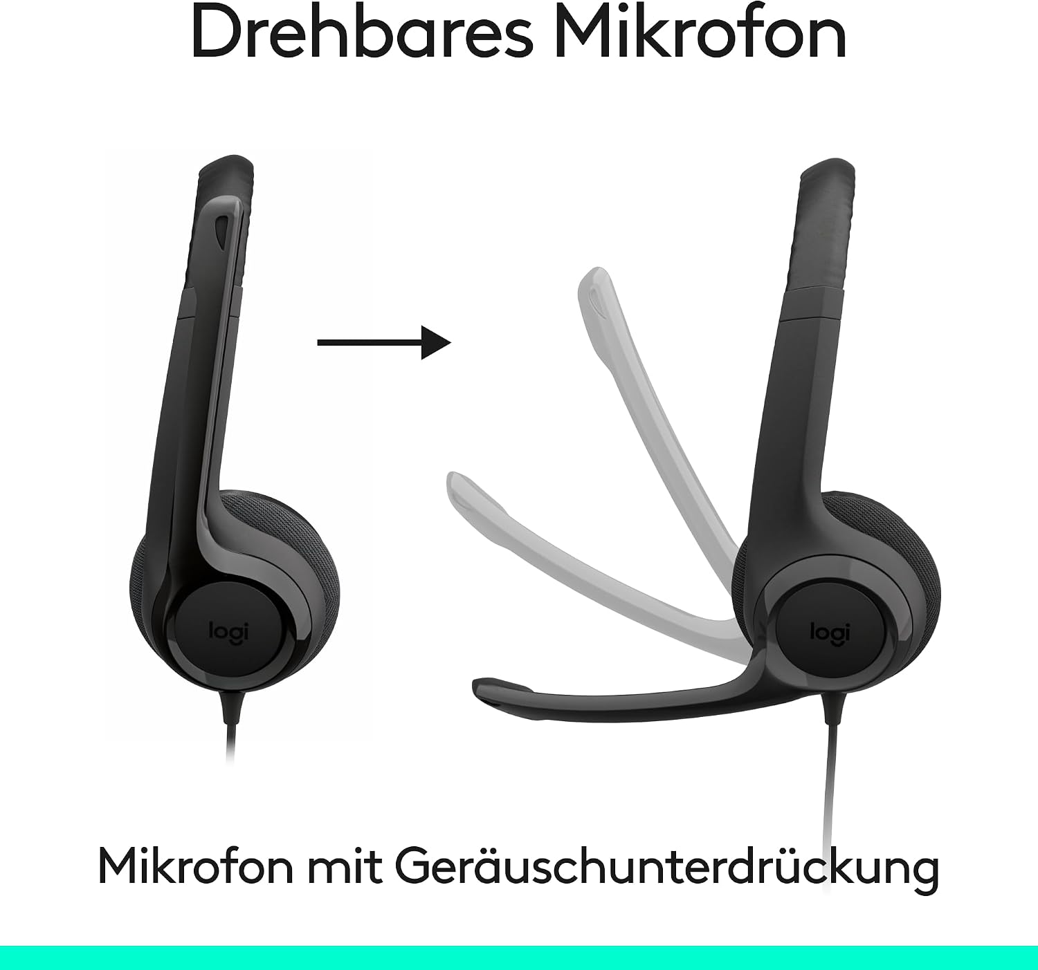 Detalle de Logitech H390 kabelgebundenes USB-Headset für PC/Notebook – Komfort, Stimmqualität und einfache Bedienung