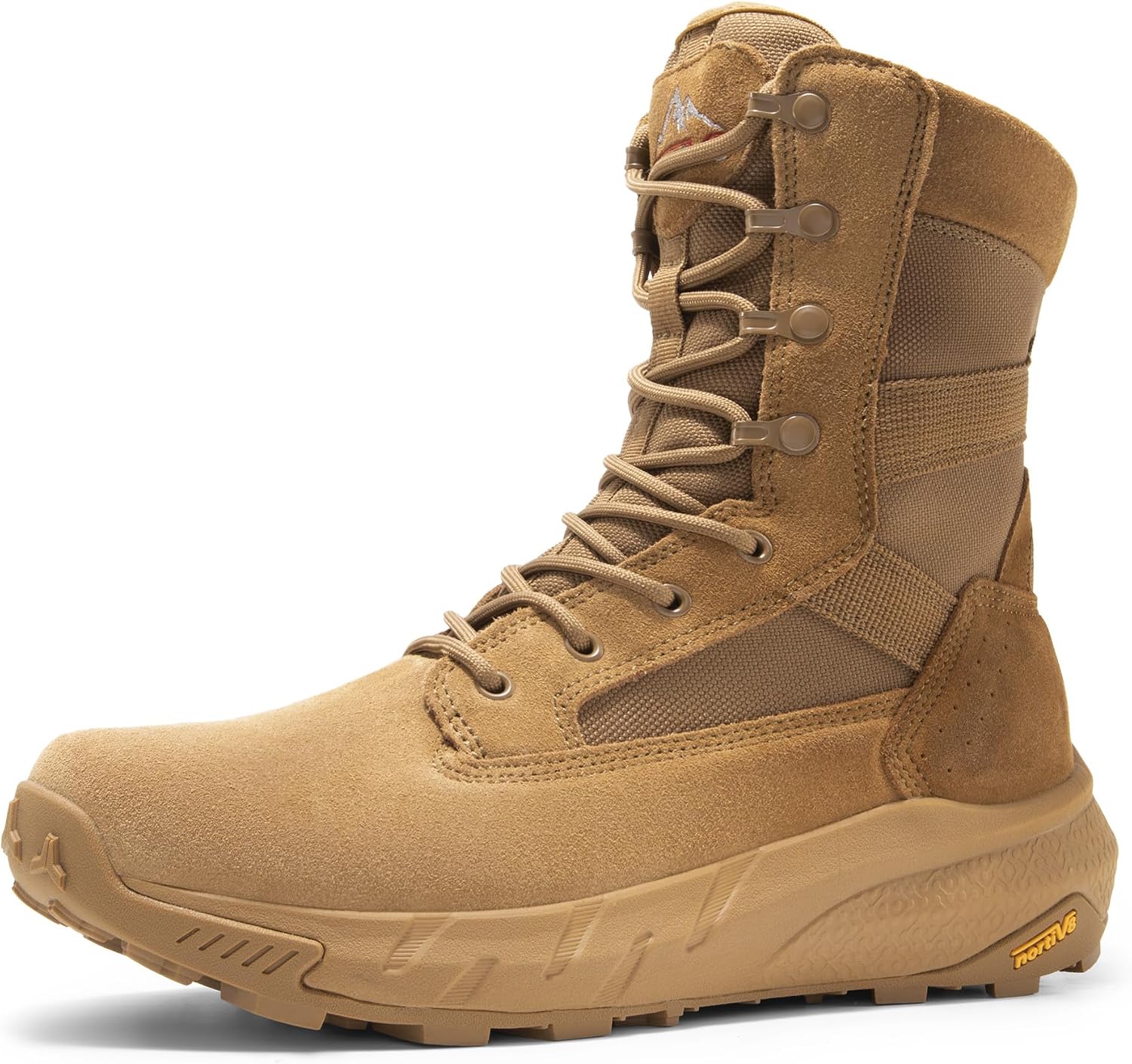 Detalle de NORTIV 8 Peakforce Men's 8-Inch Tactical Boots with Leather and Side Zipper