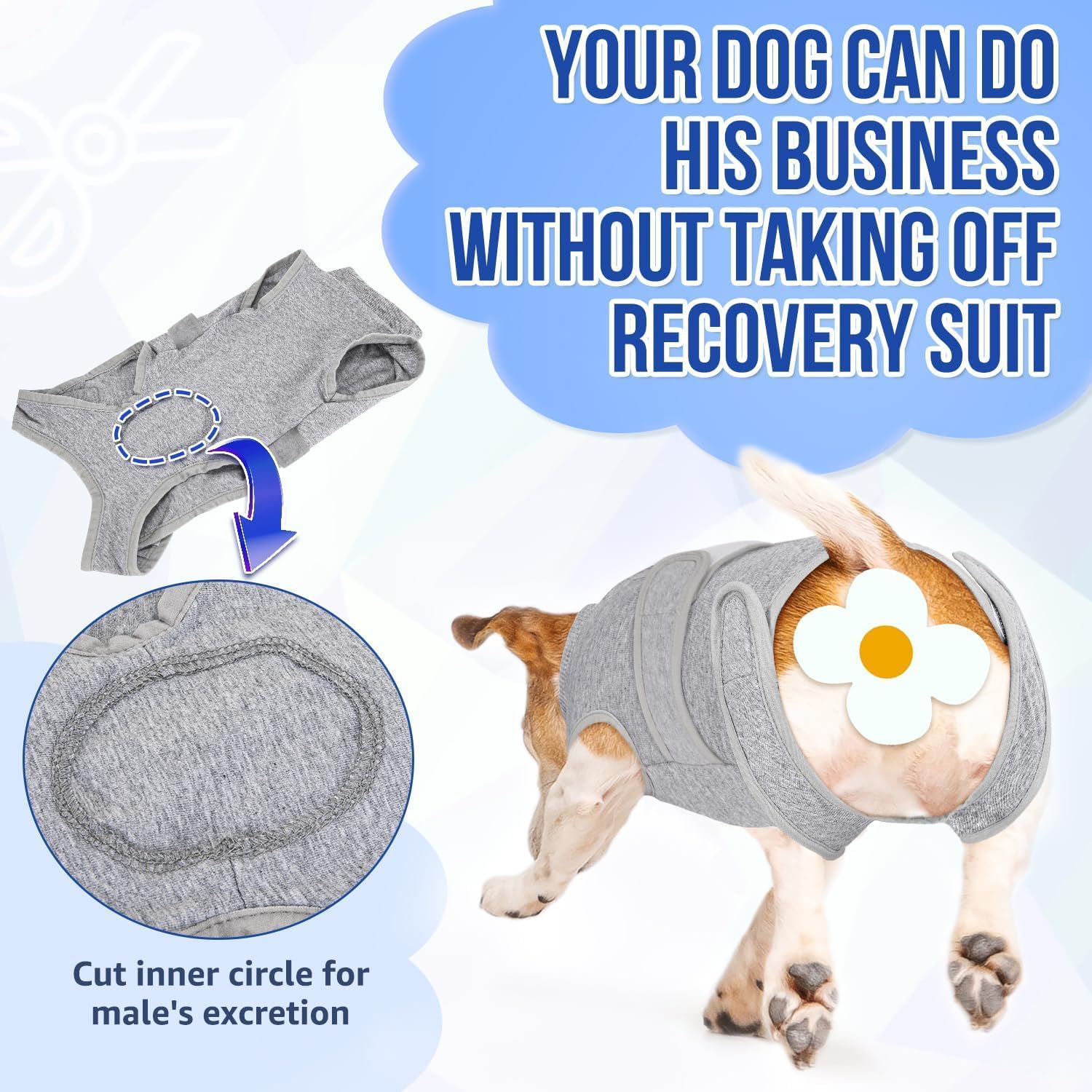 Detalle 1 de Eyein Dog Surgery Recovery Suit L