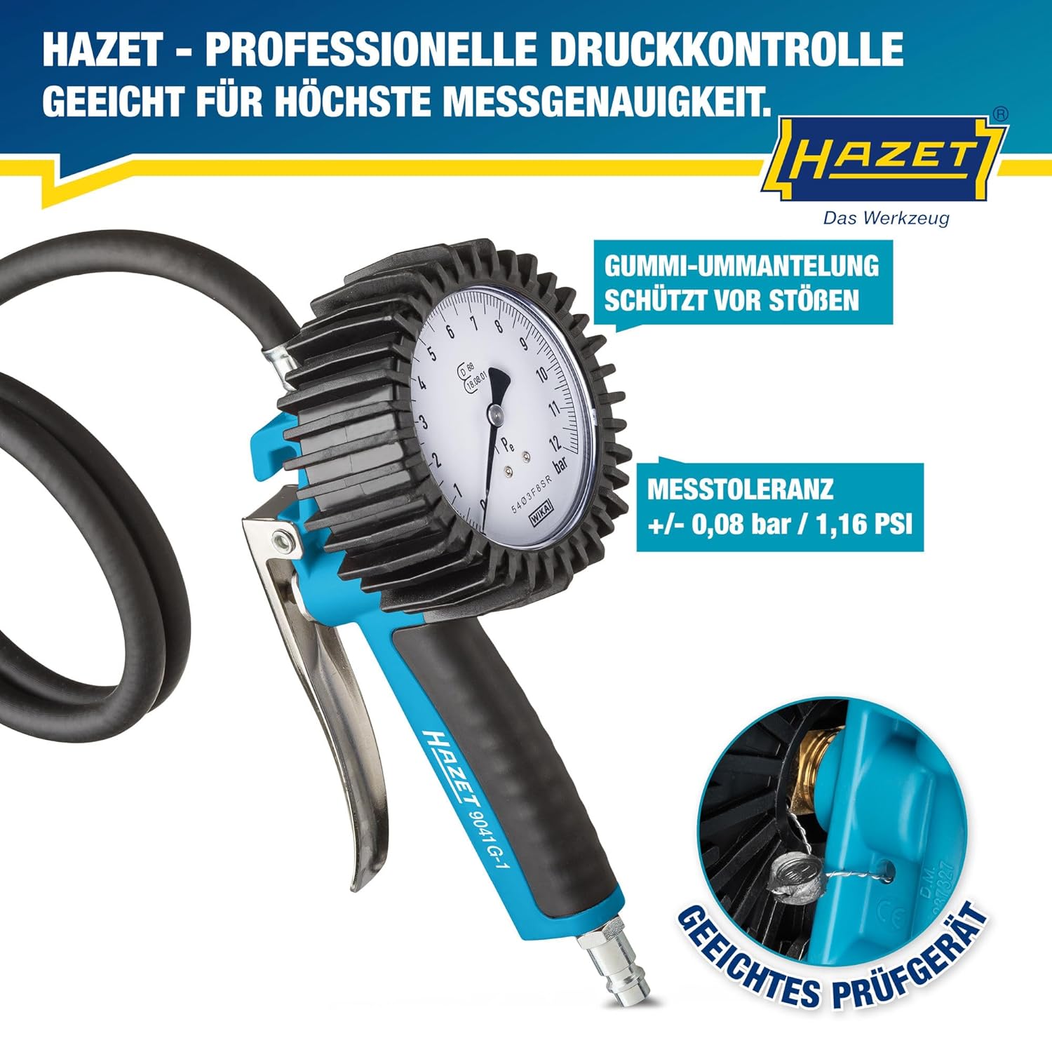 Detalle 2 de Hazet Reifenfüll-Messgerät 9041G-1 I