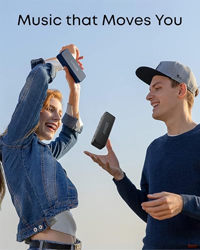 Detalle de Anker Soundcore 2 Portable Bluetooth Speaker: IPX7 Waterproof, 24H Playback, Powerful Bass