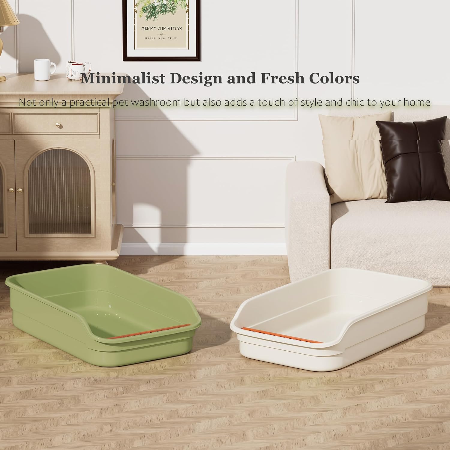Thumbnail 6 de Vealind Large Cat Litter Tray – High Sided, Low Entry 60 x 40 x 16 cm