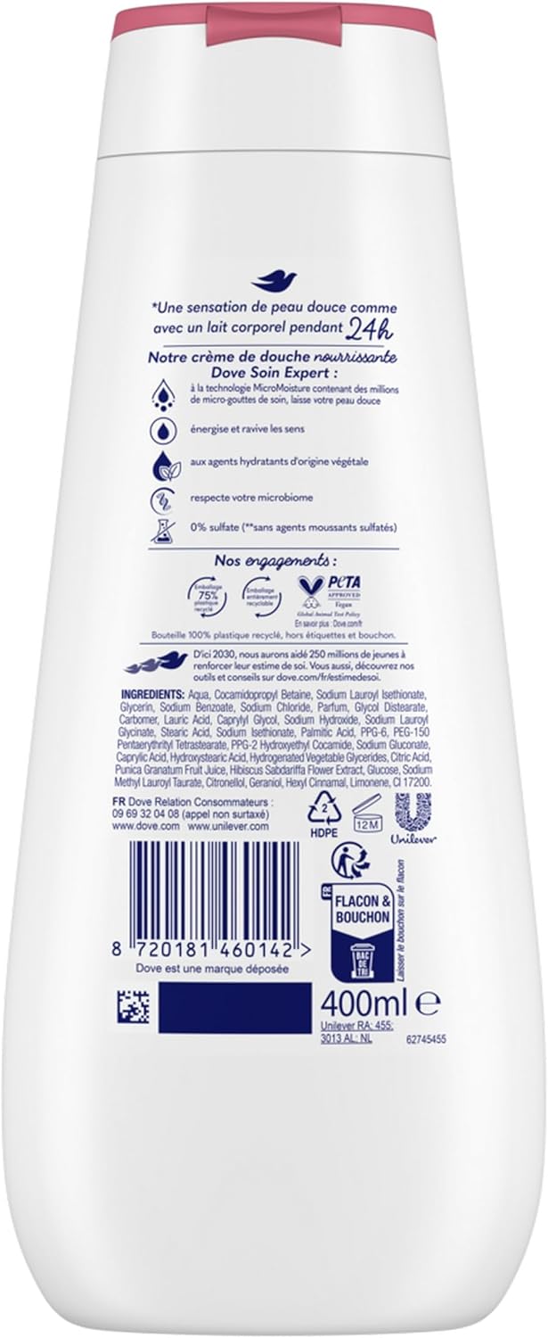 Thumbnail 1 de DOVE Advanced Care Grenade & Hibiscus – Gel douche 2x400 ml, peau douce 24 h, testé dermatologiquement