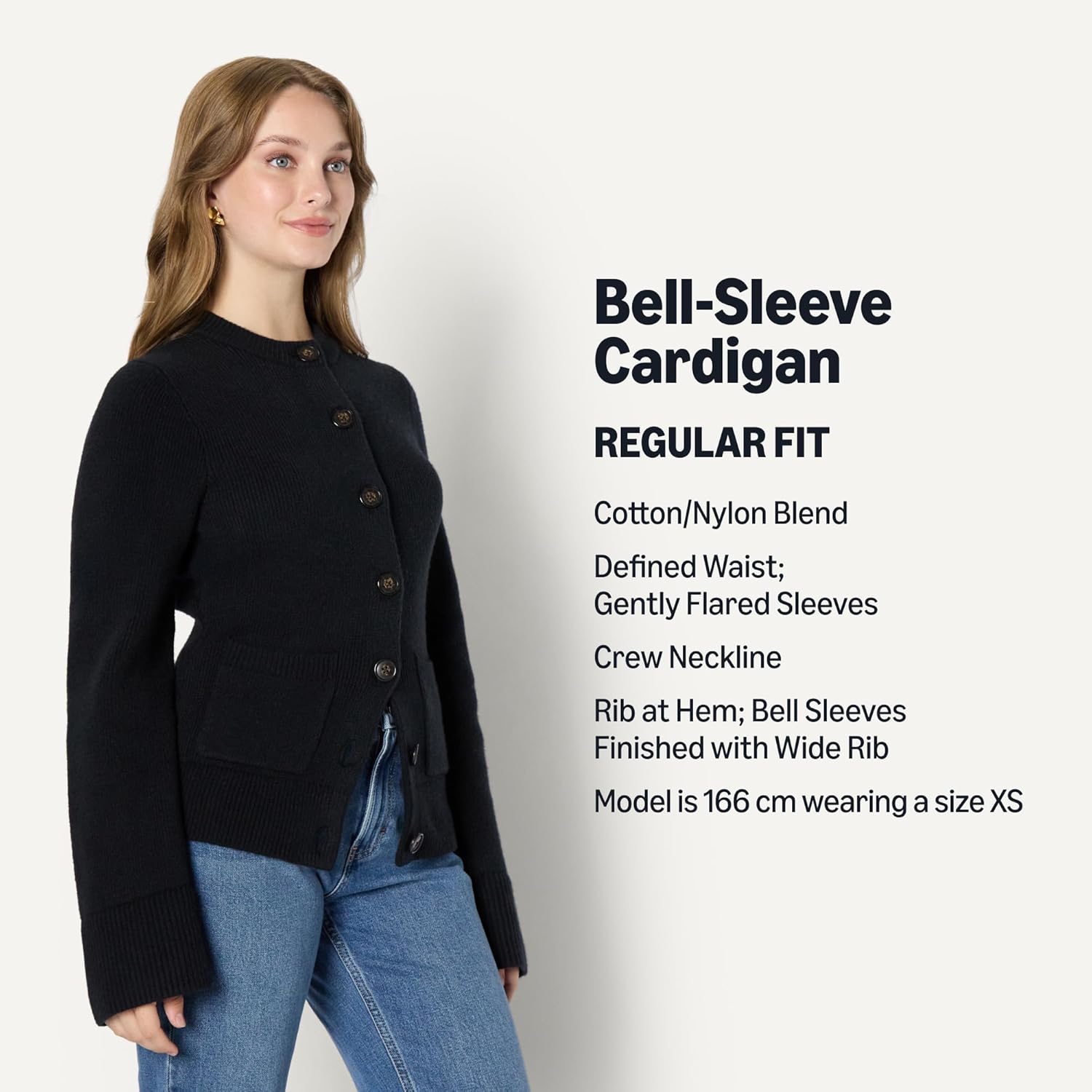 Detalle 2 de Amazon Essentials Women's Cardigan with Bell Sleeves