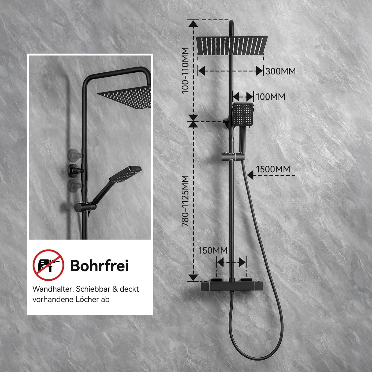 Thumbnail 5 de Auralum Thermostat Duschsystem mit 30 cm Regendusche